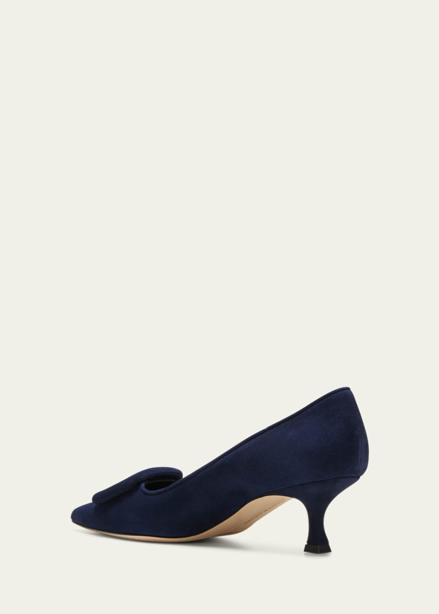 Manolo Blahnik Maysale Suede Buckle Pumps Image 4 of 5