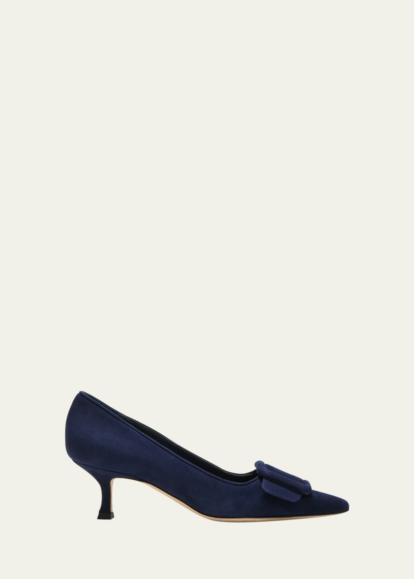 Manolo Blahnik Maysale Suede Buckle Pumps - Bergdorf Goodman