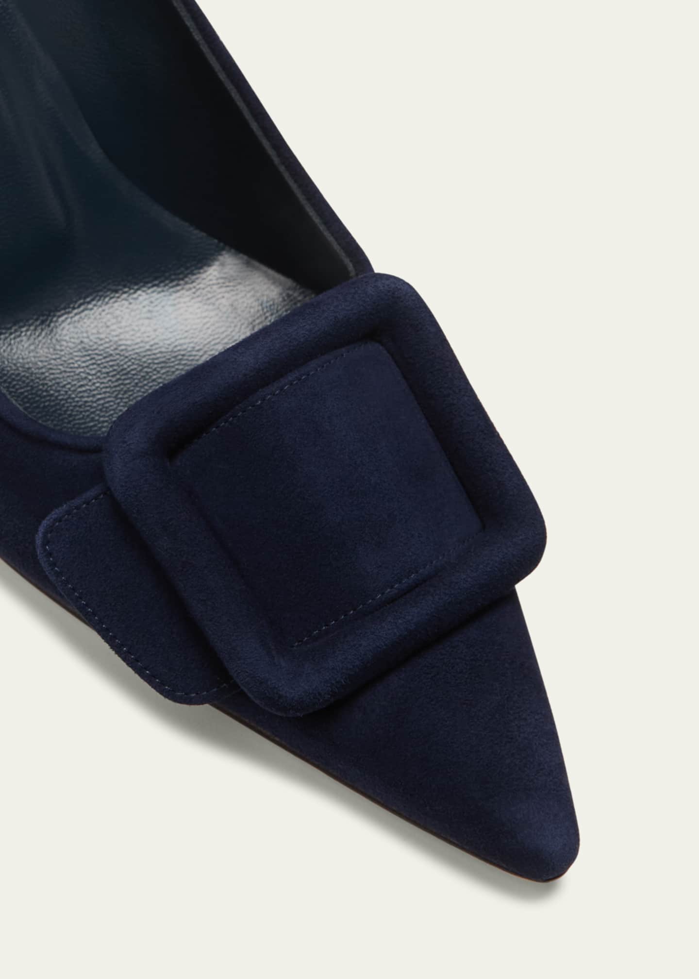 Manolo Blahnik Maysale Suede Buckle Pumps Image 5 of 5