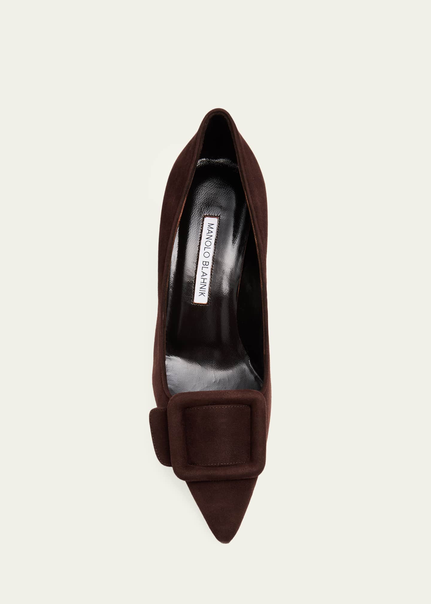Manolo Blahnik Maysale Suede Buckle Pumps - Bergdorf Goodman