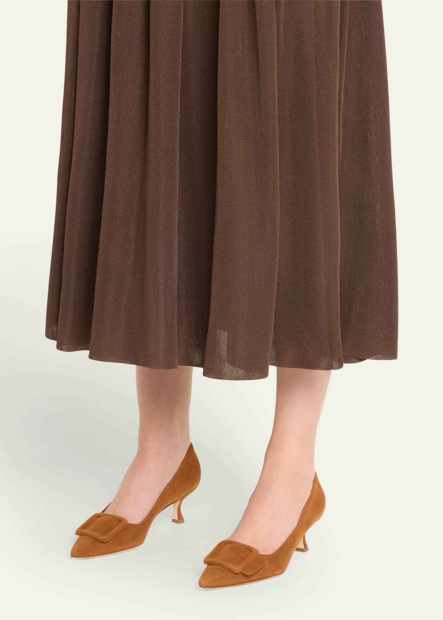 Manolo Blahnik Maysale Suede Buckle Pumps Image 2 of 5