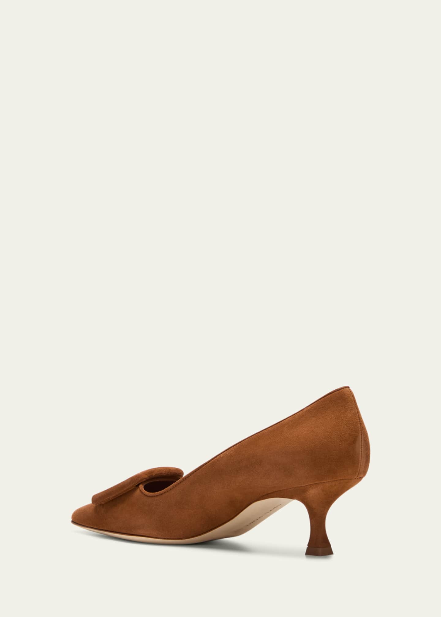 Manolo Blahnik Maysale Suede Buckle Pumps Image 4 of 5