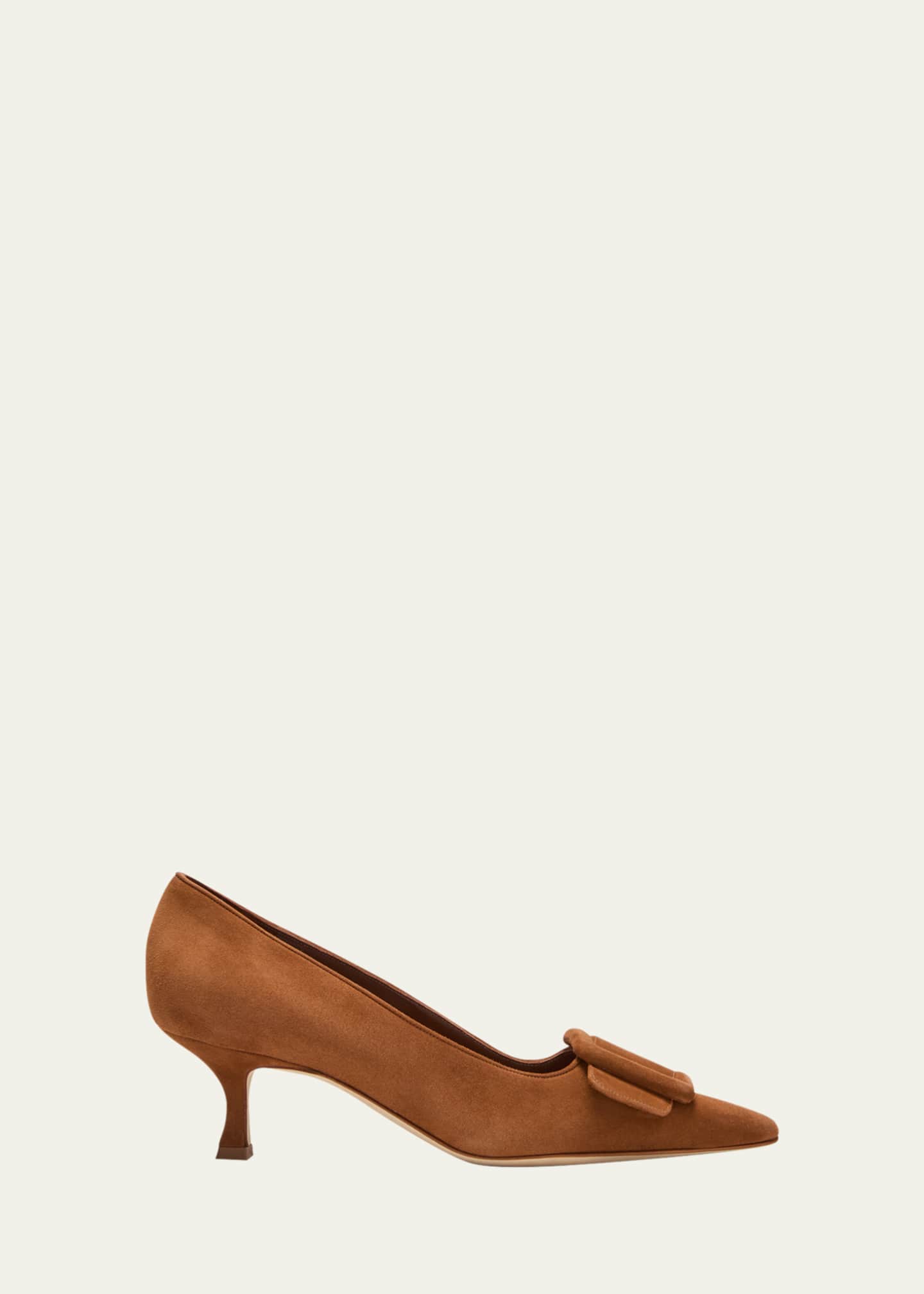 Manolo Blahnik Maysale Suede Buckle Pumps Image 1 of 5