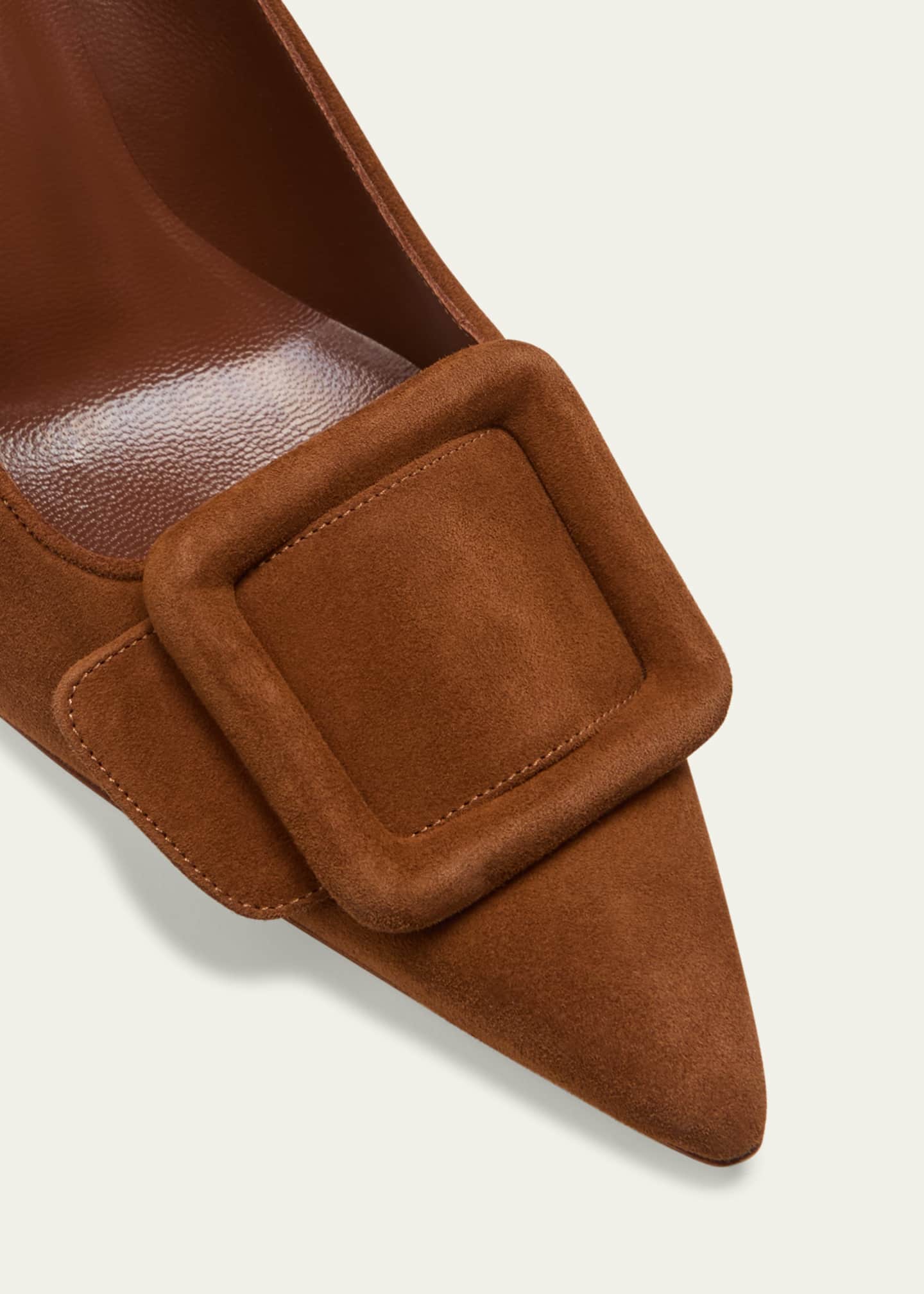Manolo Blahnik Maysale Suede Buckle Pumps Image 5 of 5