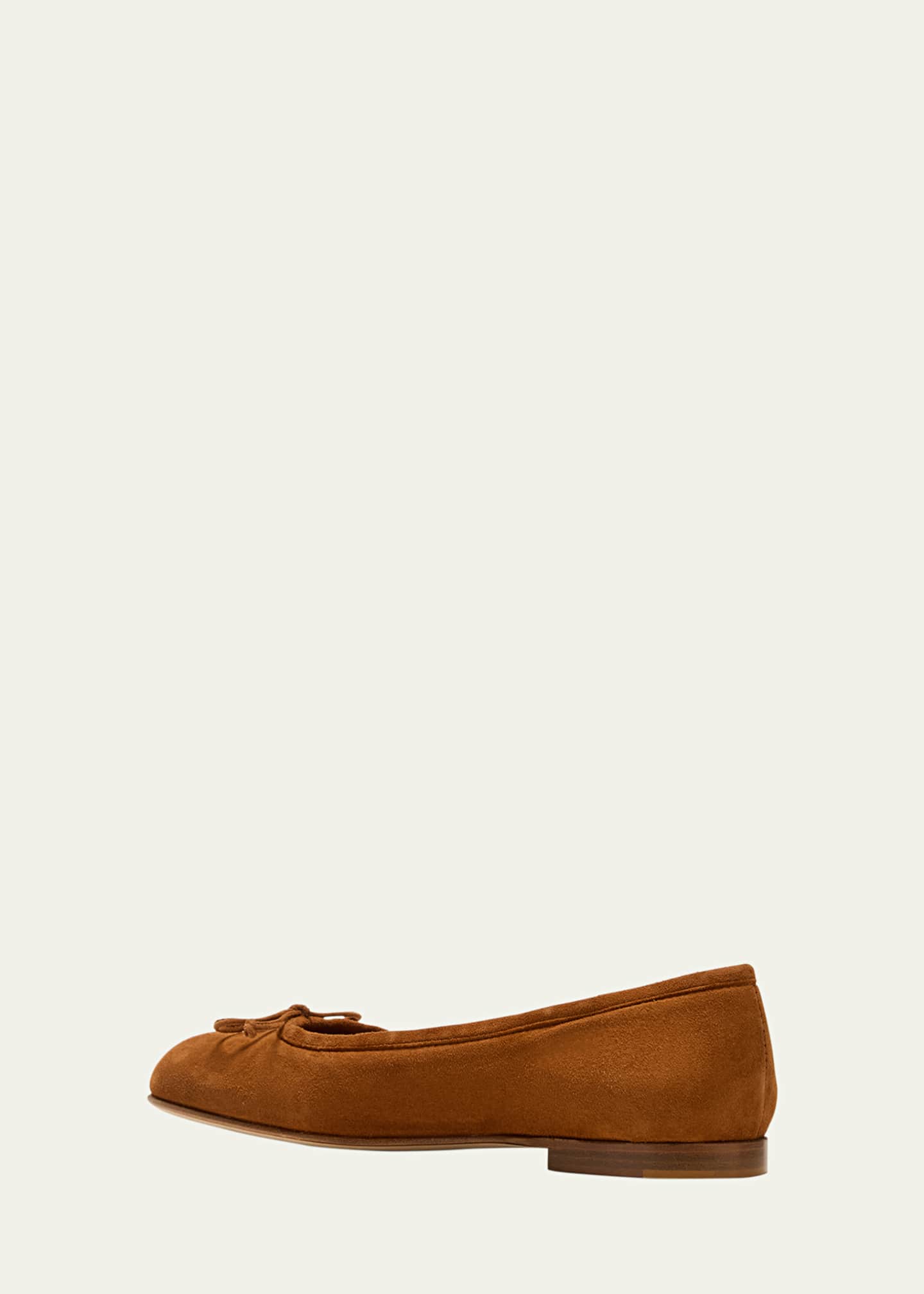 Manolo Blahnik Veralli Suede Bow Ballerina Flats Image 4 of 5