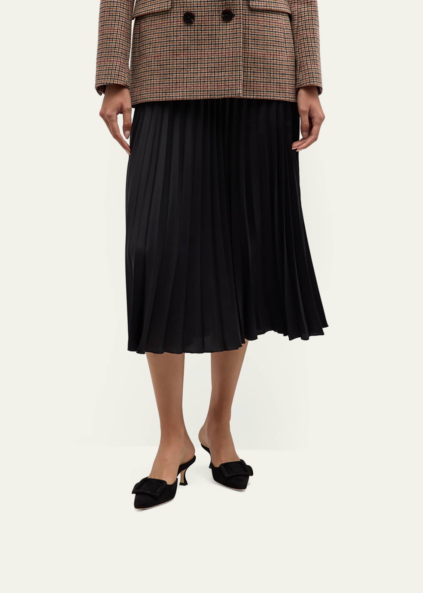 Manolo Blahnik Maysale Suede Buckle Mules Image 2 of 5