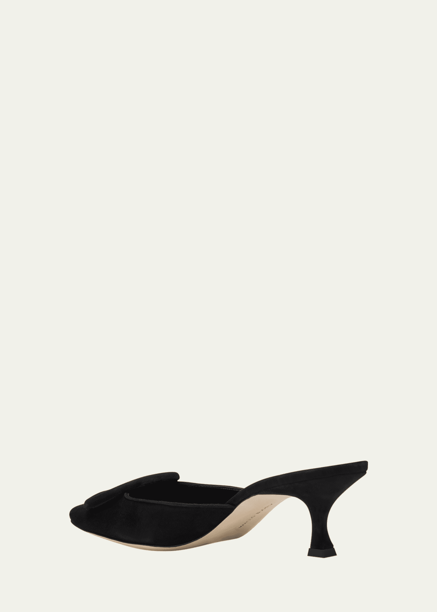 Manolo Blahnik Maysale Suede Buckle Mules Image 4 of 5