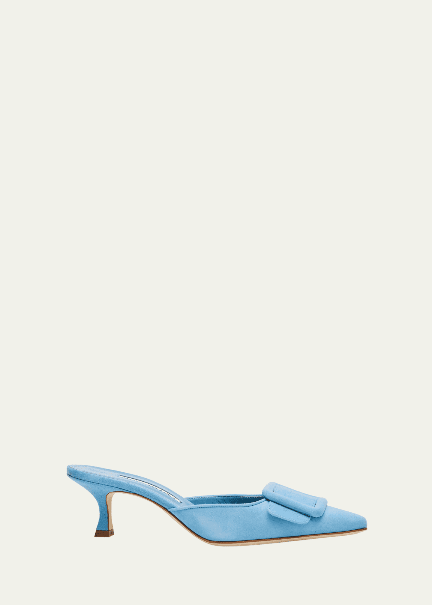 Manolo Blahnik Maysale Suede Buckle Mules Image 1 of 6