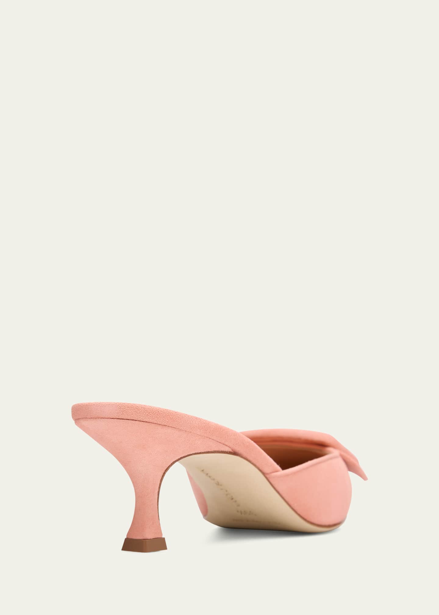 Manolo Blahnik Maysale Suede Buckle Mules Image 4 of 5