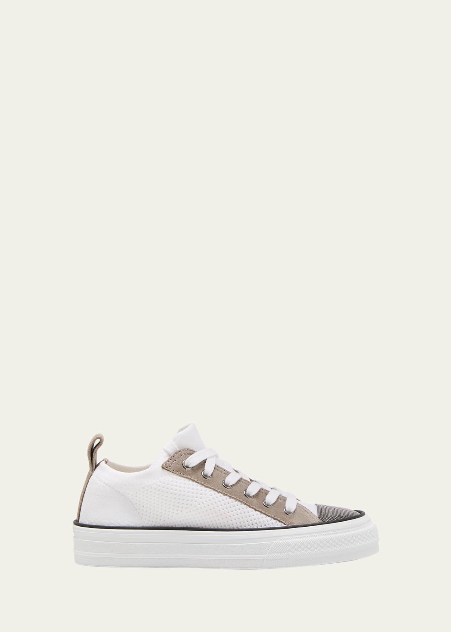 Brunello Cucinelli Knit Monili Cap Toe Sneakers Bergdorf Goodman