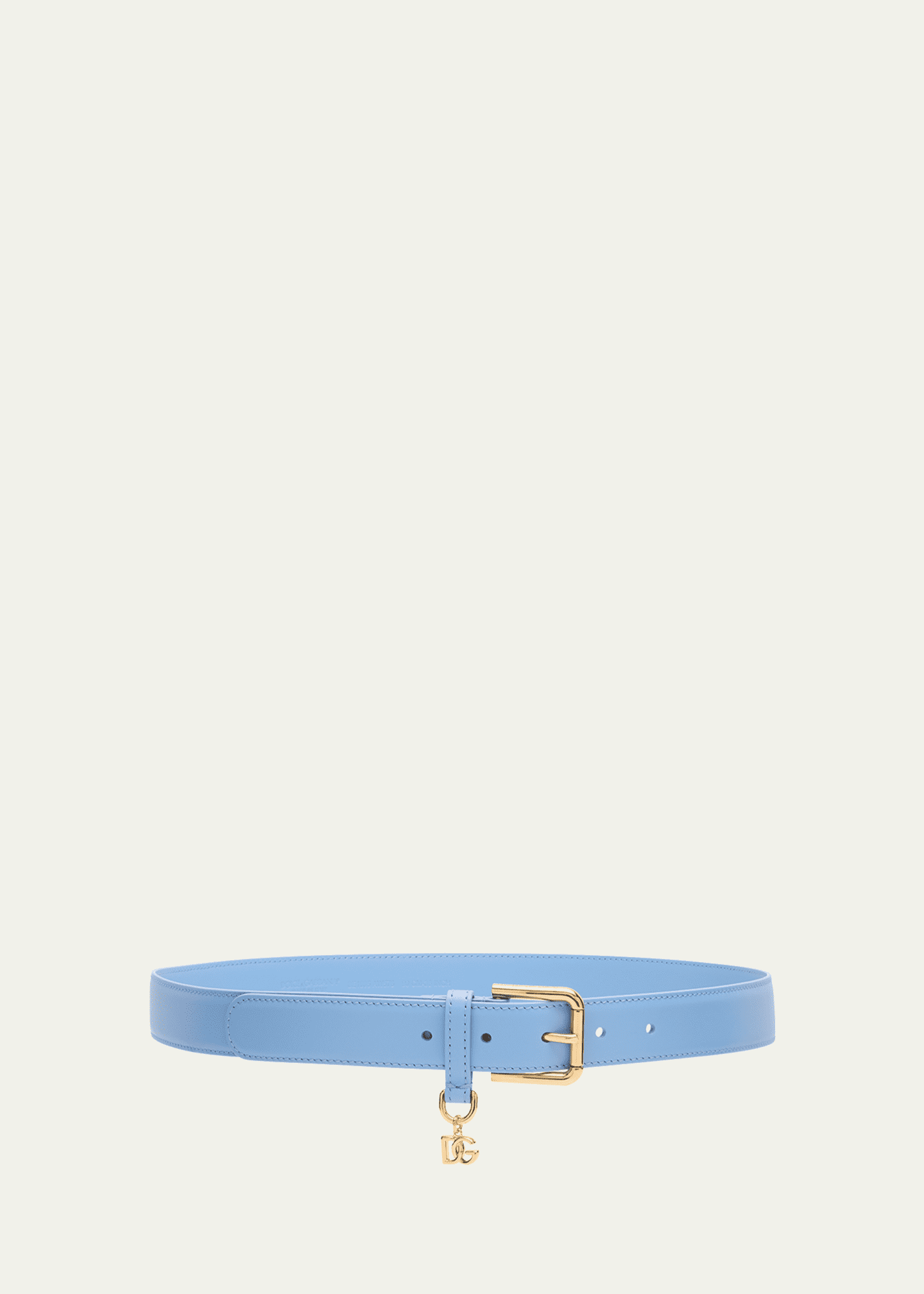 Dolce&Gabbana DG Charm Smooth Leather & Brass Belt Image 1 of 2