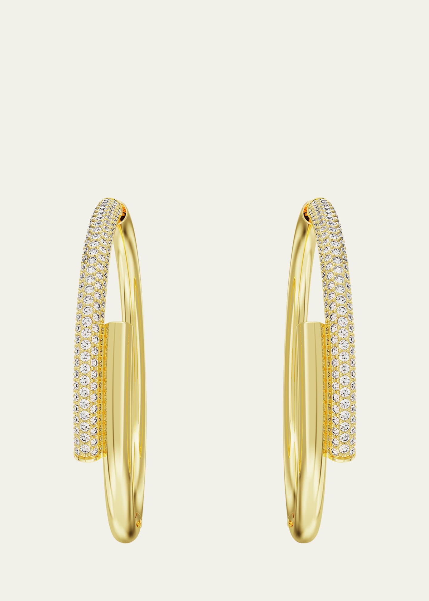 Swarovski crystal pave hoop earrings on sale