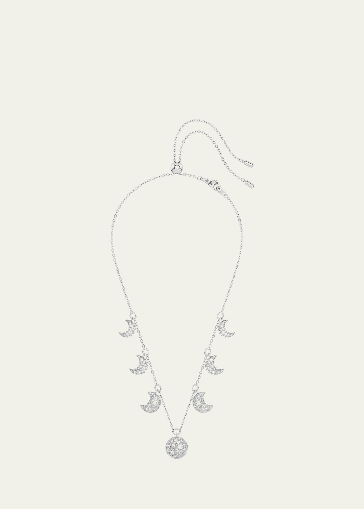 SWAROVSKI Luna Rhodium-Plated Crystal Pave Moon Choker Necklace Image 1 of 5