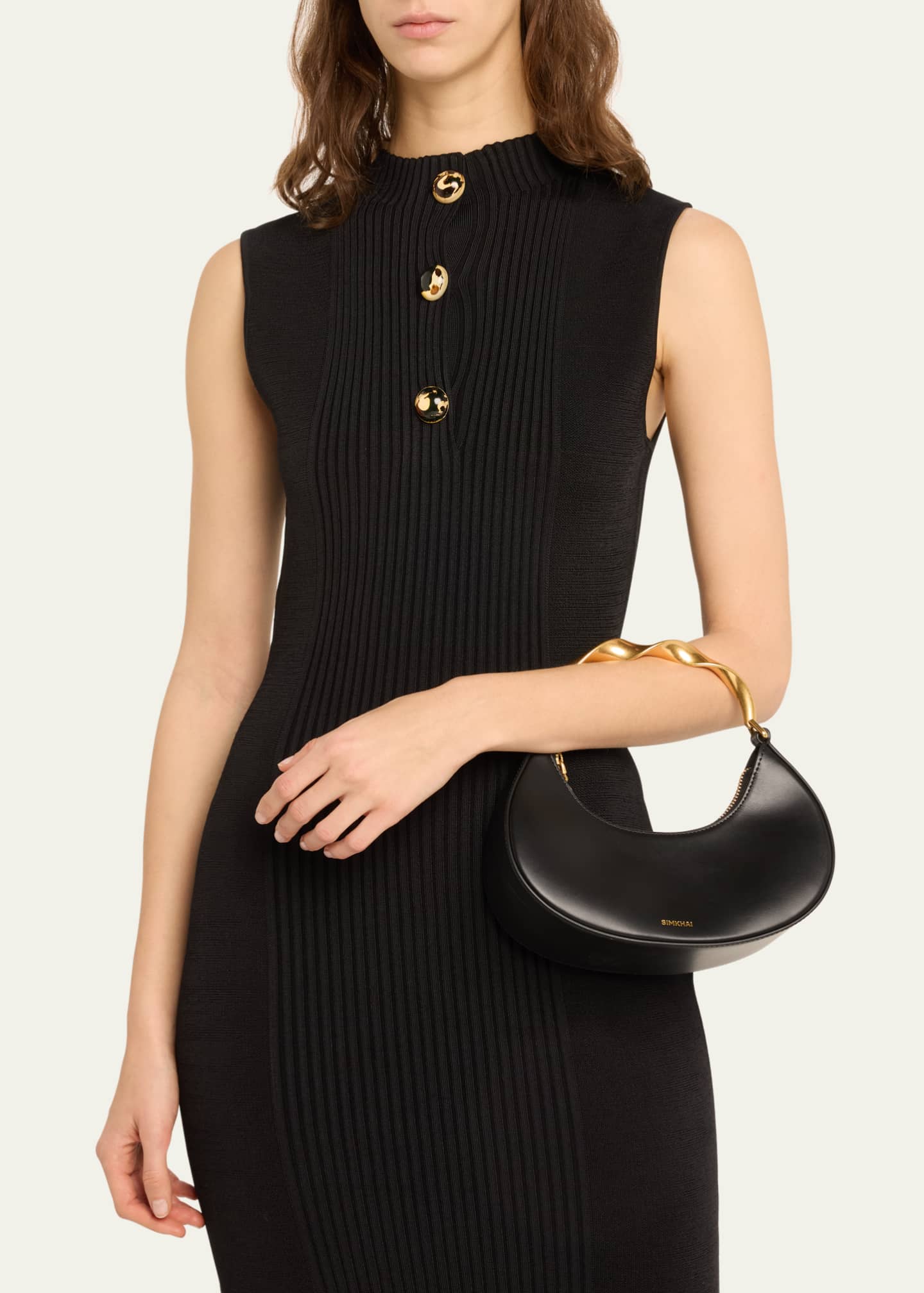 SIMKHAI Nixi Twist Leather Top-Handle Bag Image 2 of 6