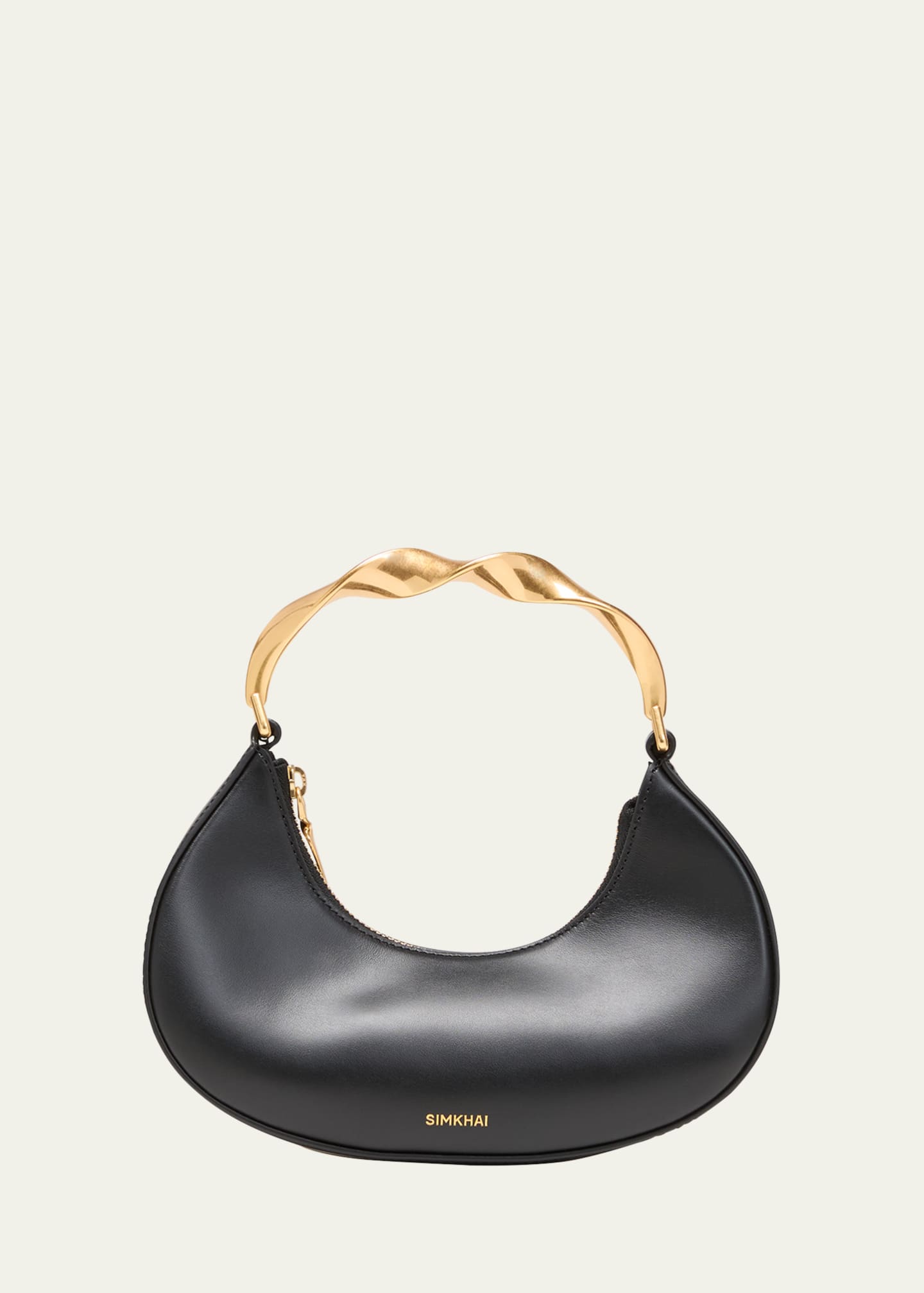 Leather Twist Handle Bag