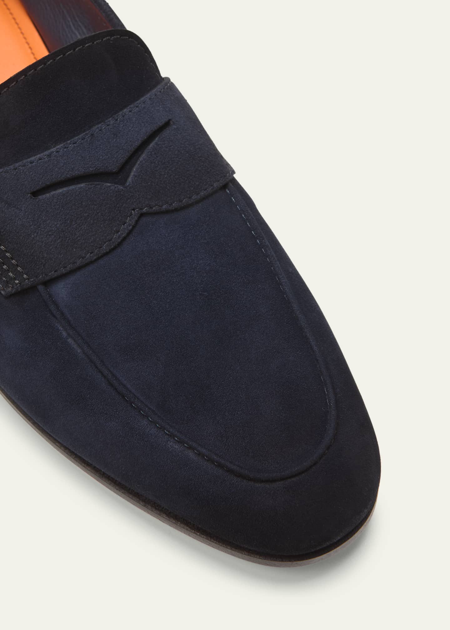 Santoni Men's Carlos Suede Penny Loafers Image 3 of 3