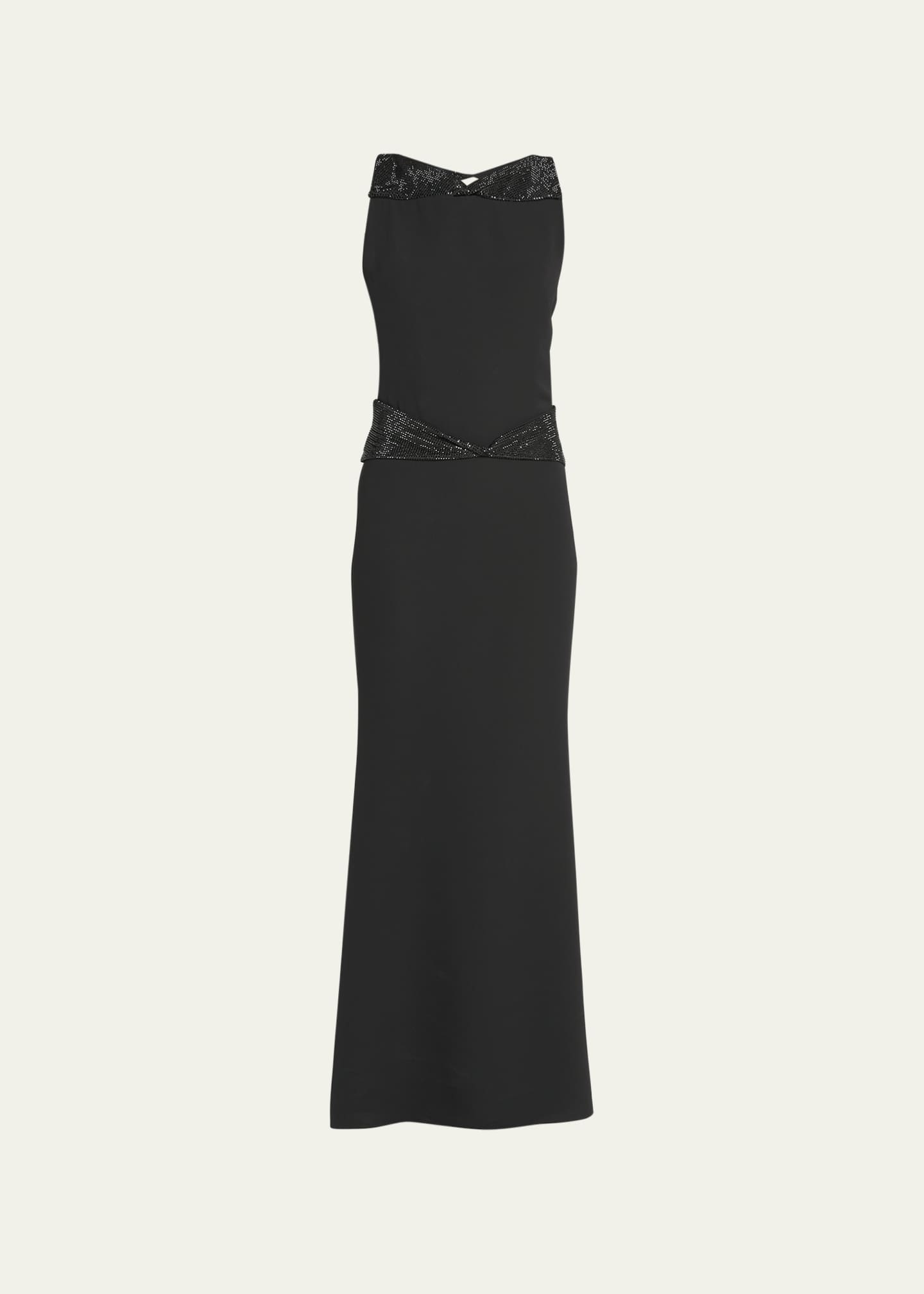 giorgio armani silk cady long black dress Giorgio Armani