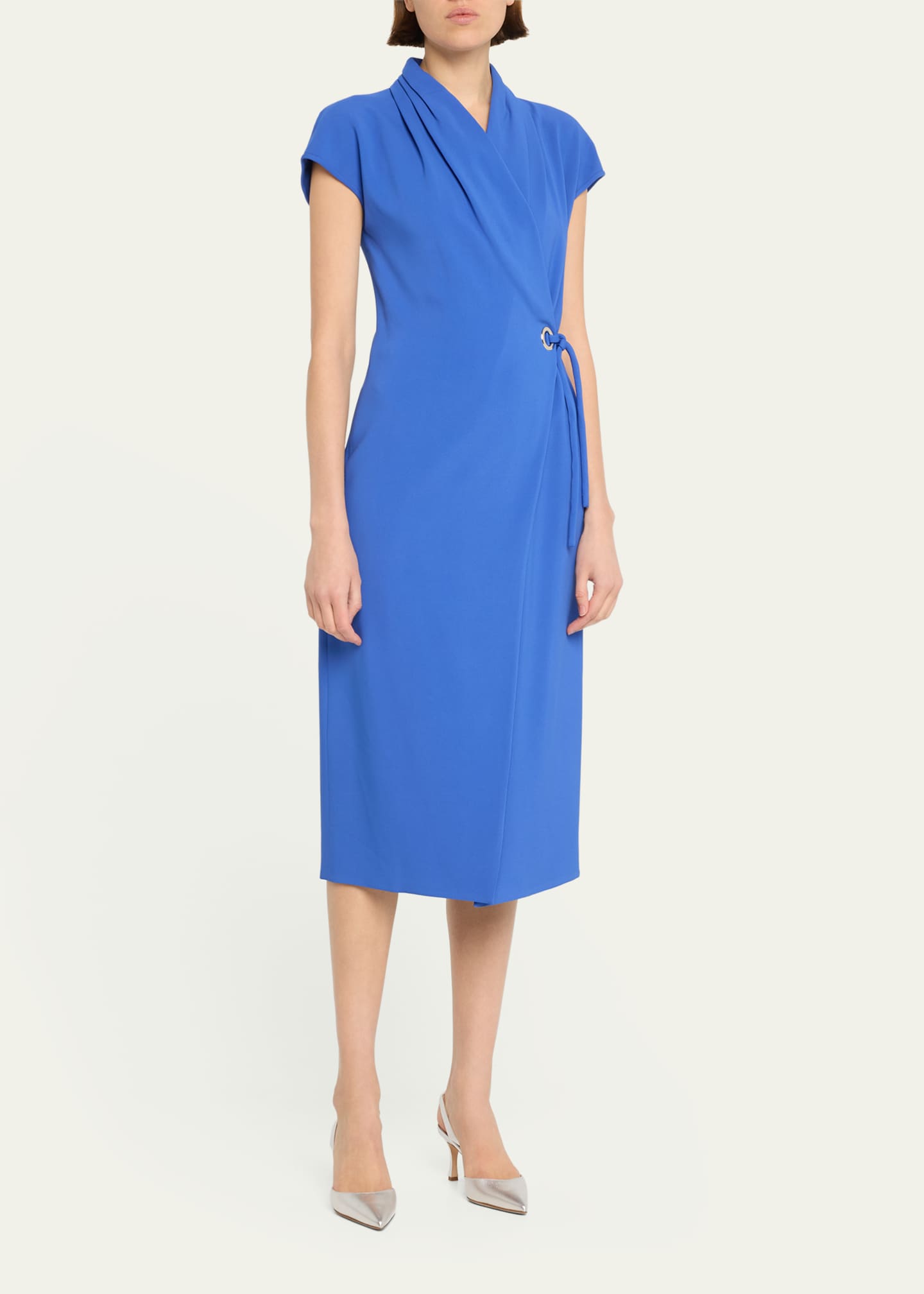 Giorgio Armani Wrap Midi Dress with Tie Detail Image 4 of 5