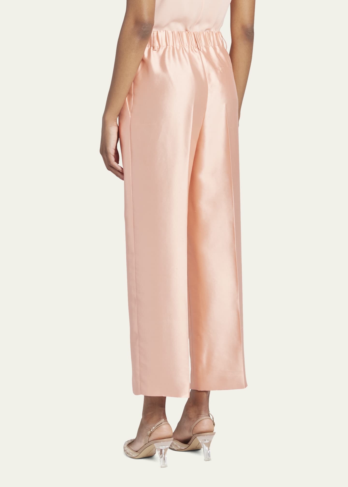 Silk top shantung pants