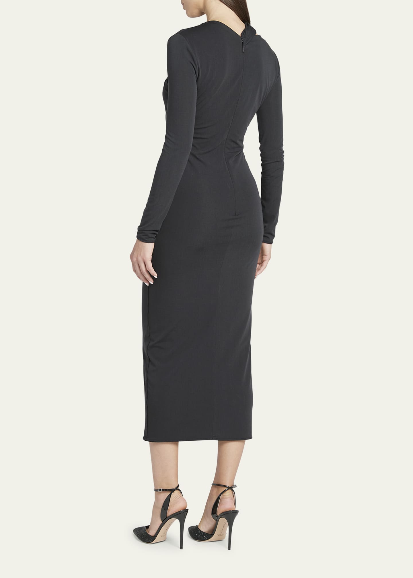 Giorgio Armani Cutout Viscose Jersey Body-Con Midi Dress
