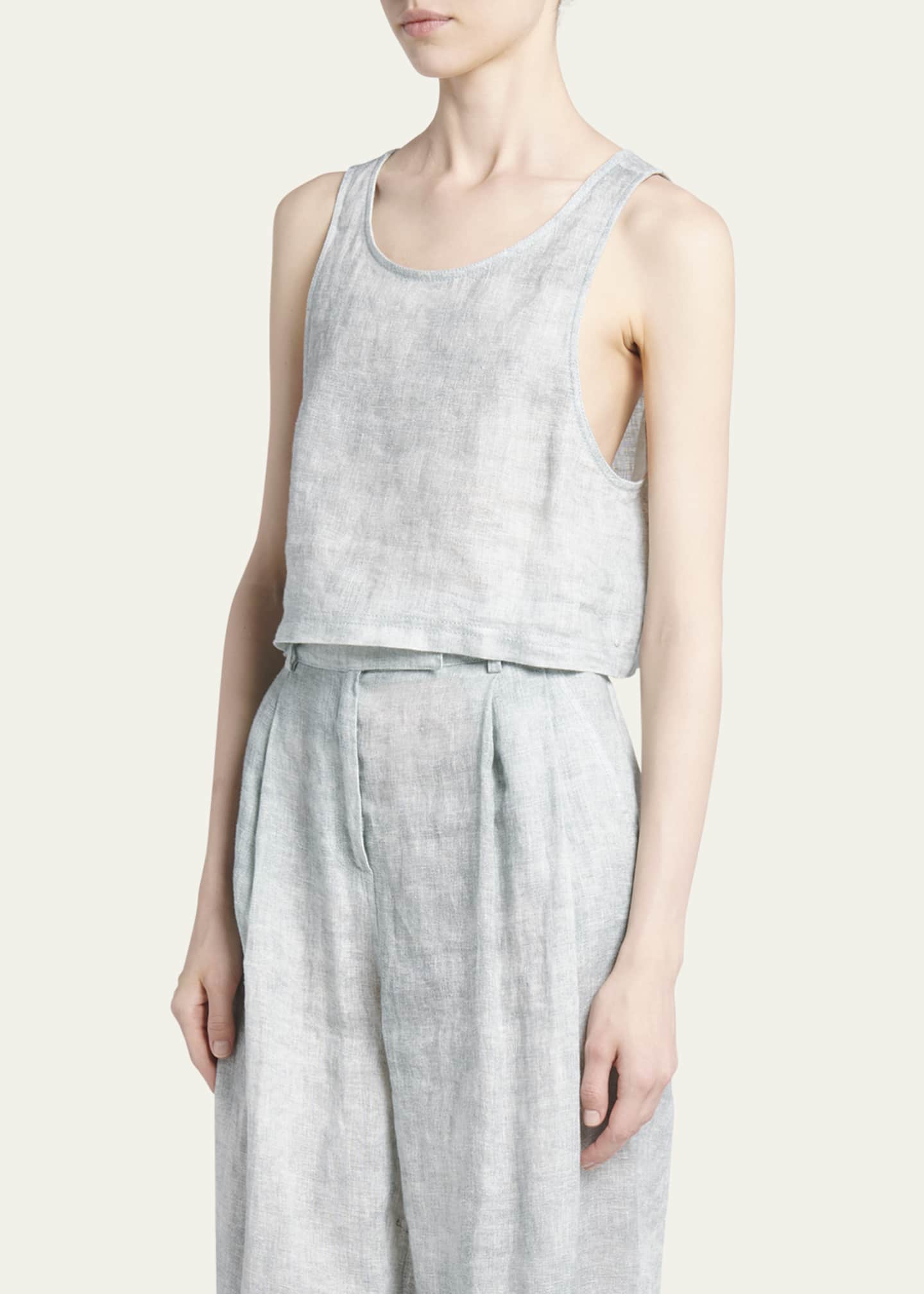 Giorgio Armani Linen Denim Effect Tank Top