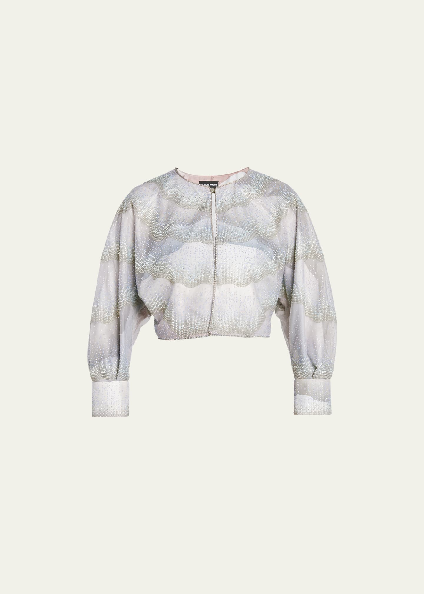 Giorgio Armani Crystal Printed Silk Bolero Jacket Bergdorf Goodman