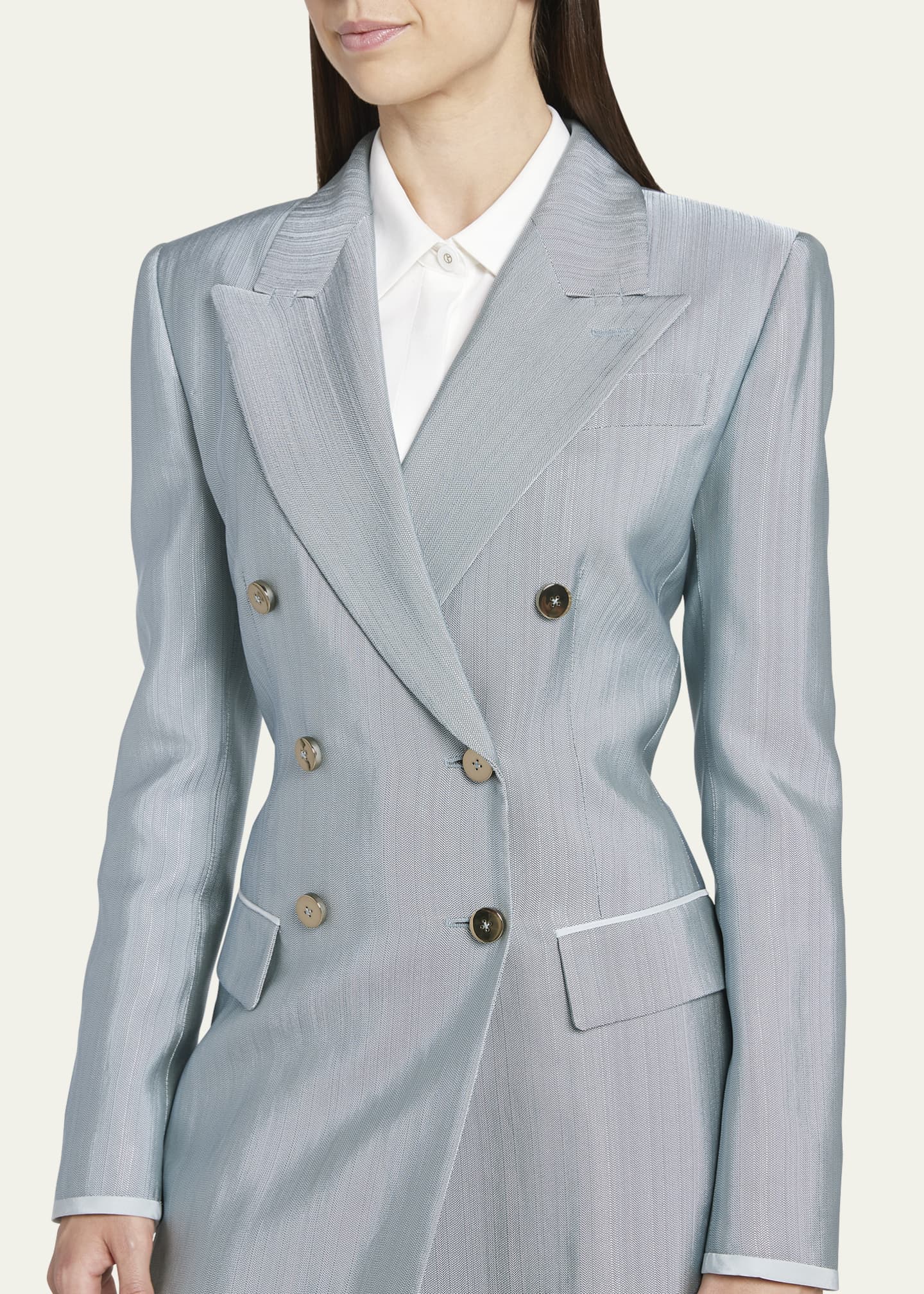 Giorgio Armani Textured Viscose Double-Breasted Blazer Image 5 of 5