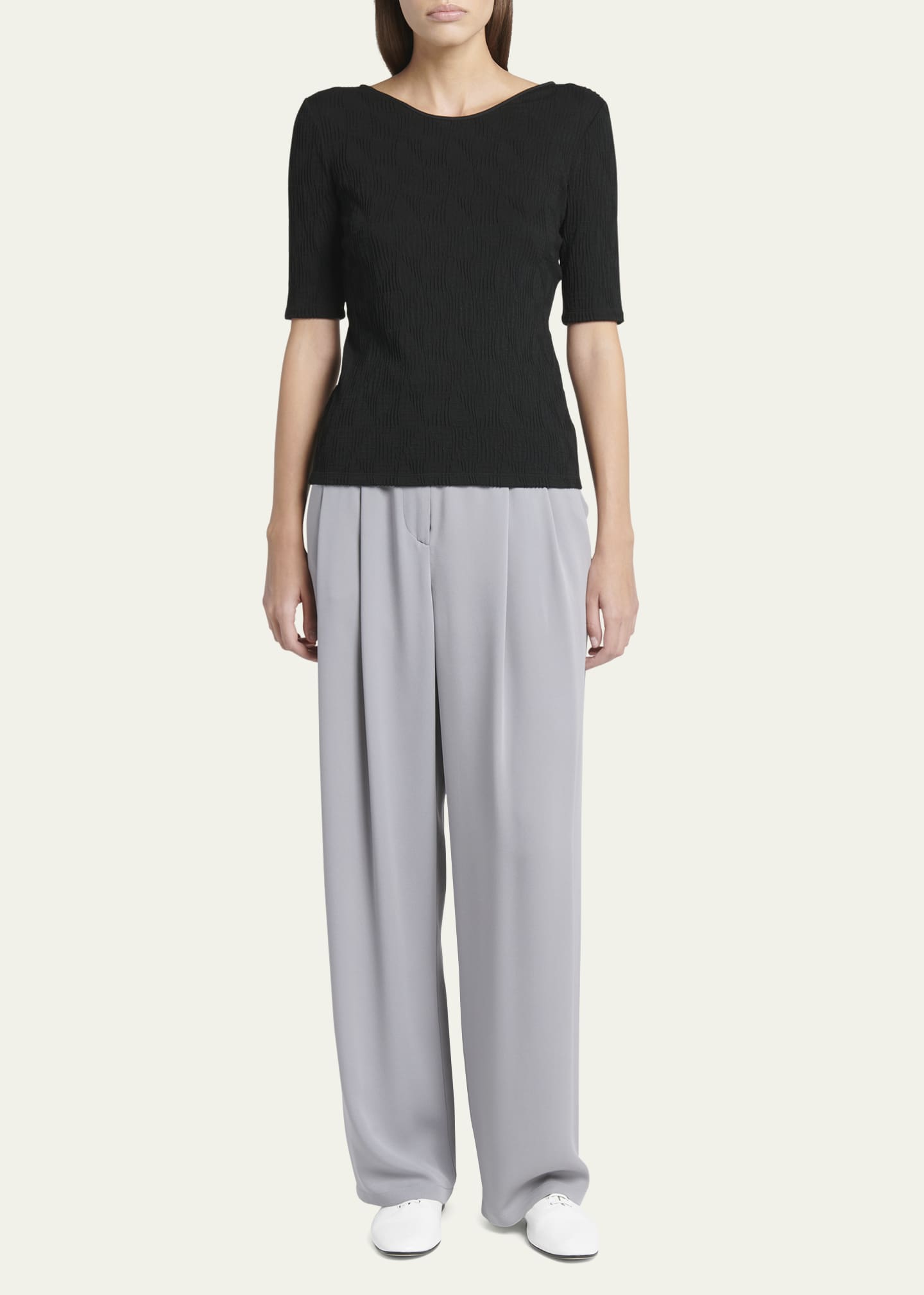 Giorgio Armani Slim Textured Jersey Top Image 2 of 5