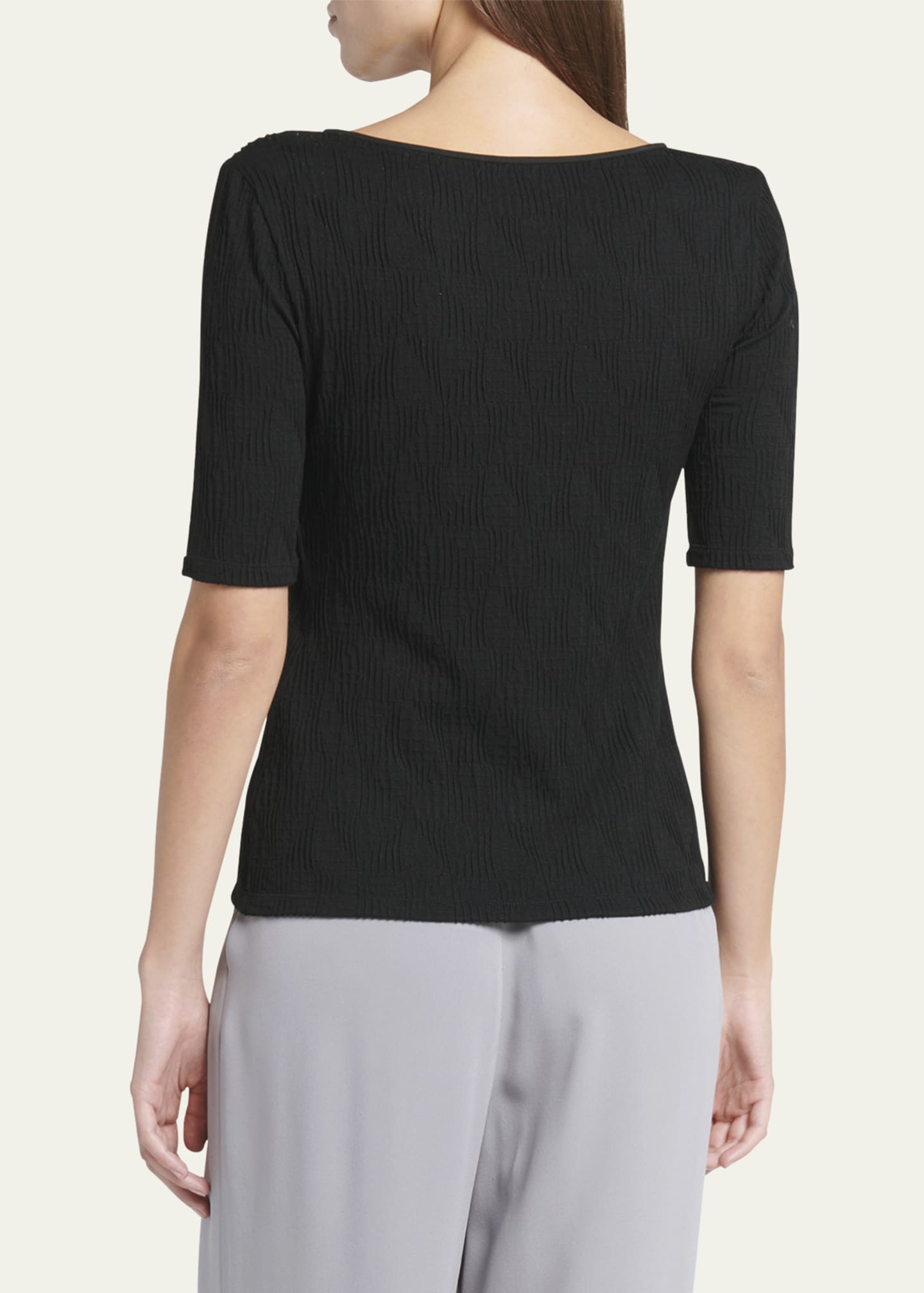Giorgio Armani Slim Textured Jersey Top Image 3 of 5
