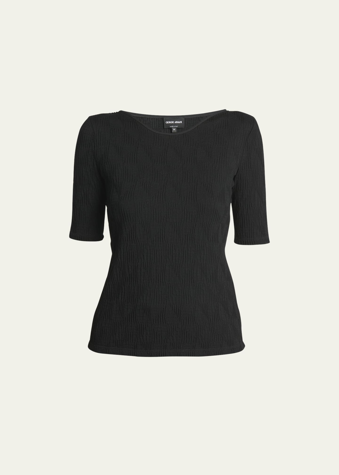 Giorgio Armani Slim Textured Jersey Top Image 1 of 5
