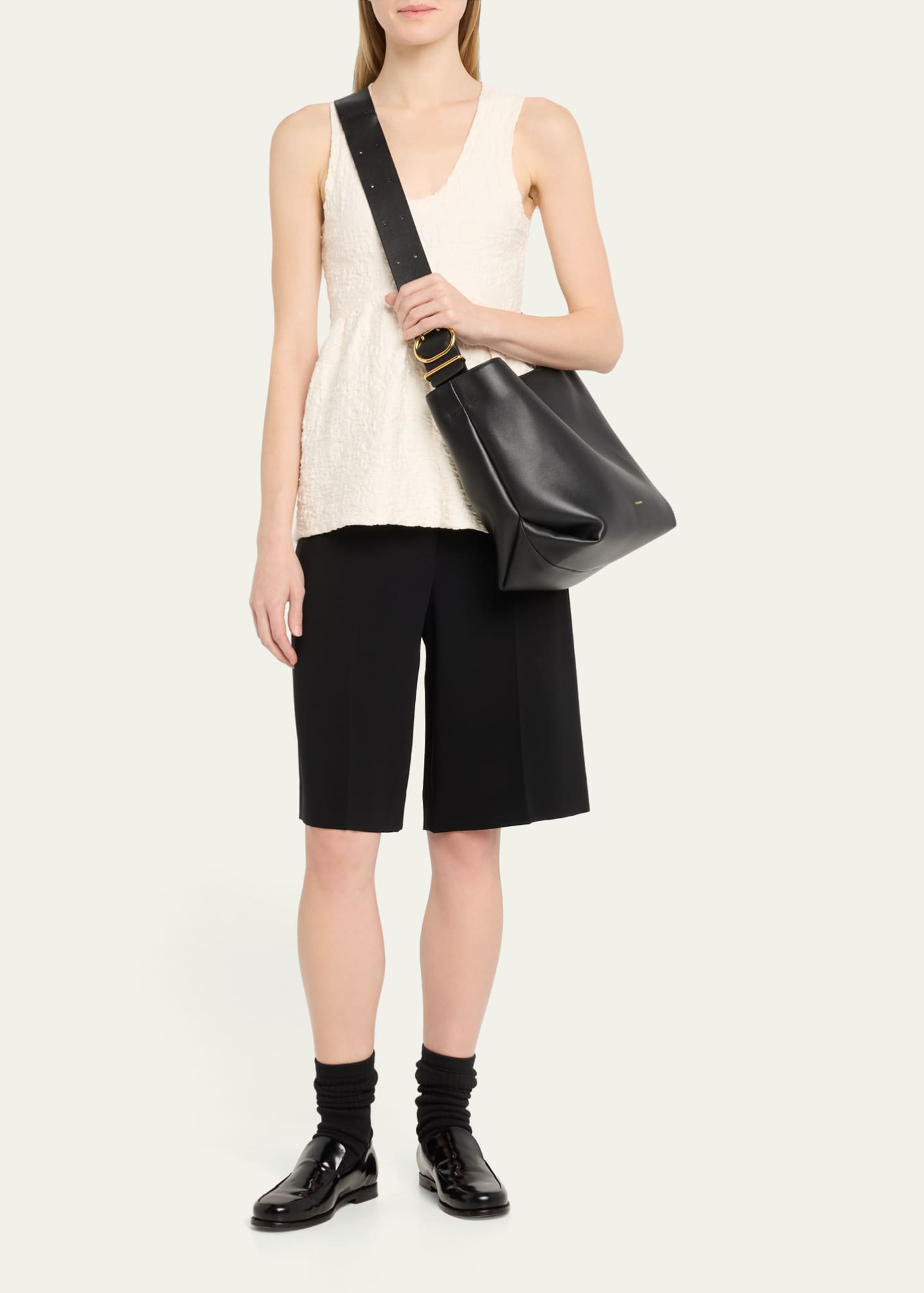 Calf leather tote bag Clearance