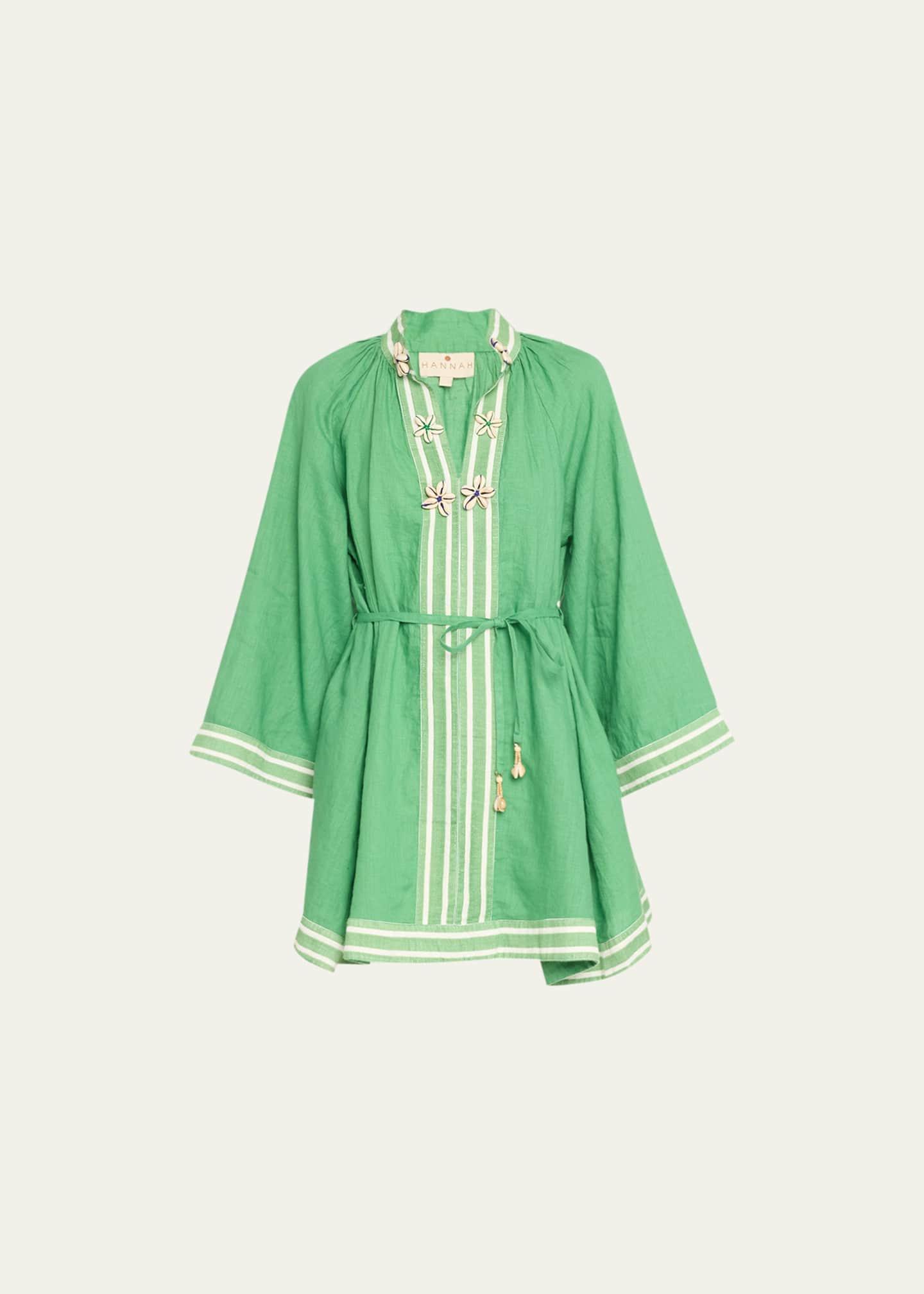 Hannah Artwear Lumi Embroidered Linen Mini Dress Bergdorf Goodman