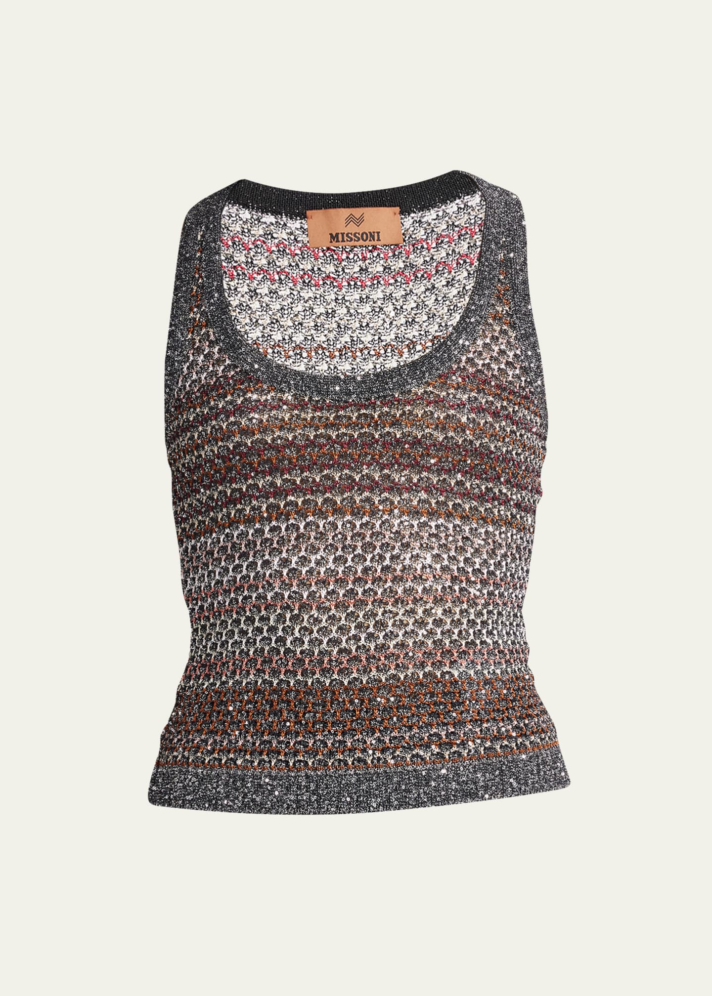 Missoni Multicolor Mesh Knit Tank Top with Sequins - Bergdorf Goodman