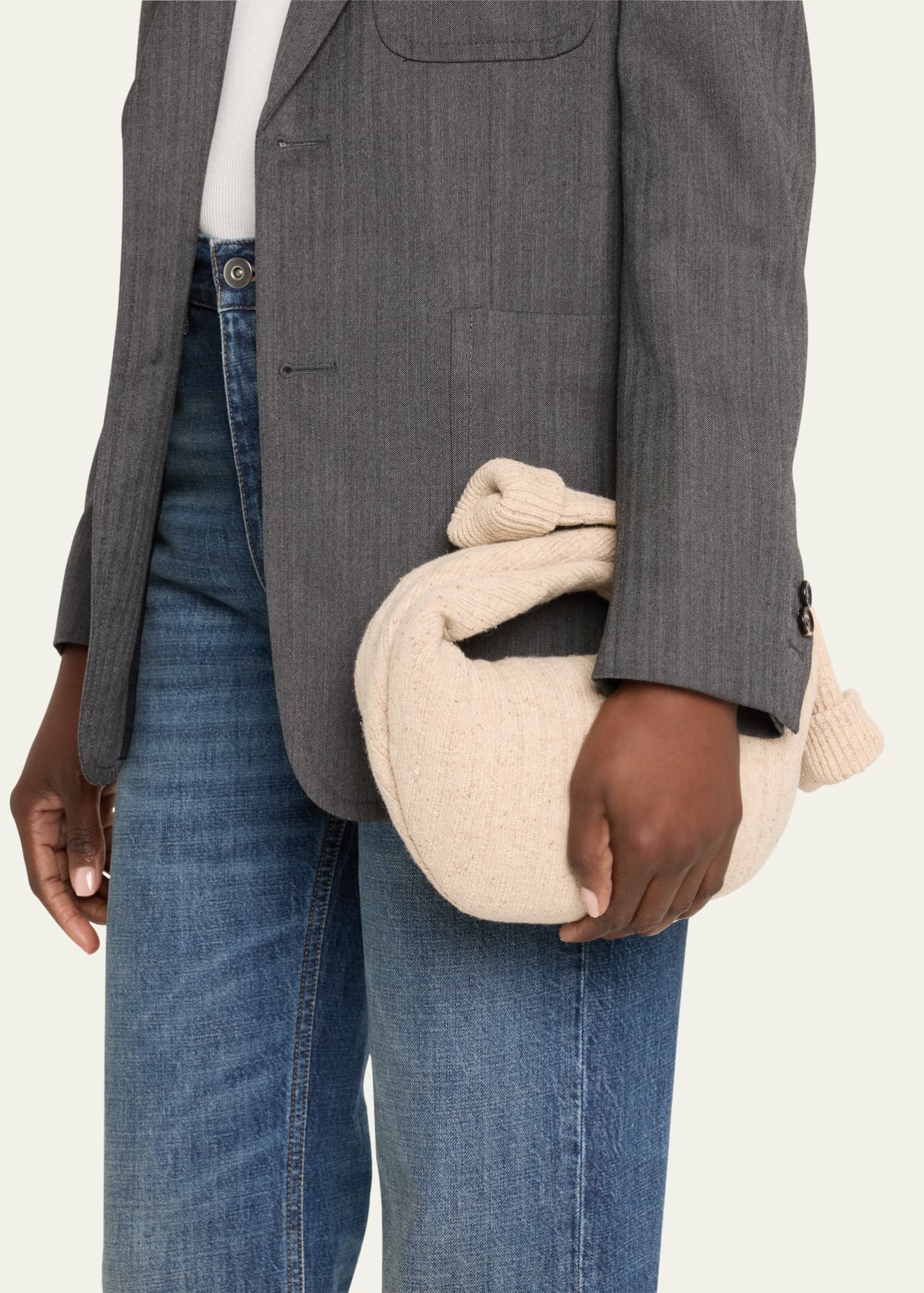 Bottega Veneta Jodie Mini Sock Knit Top-Handle Bag