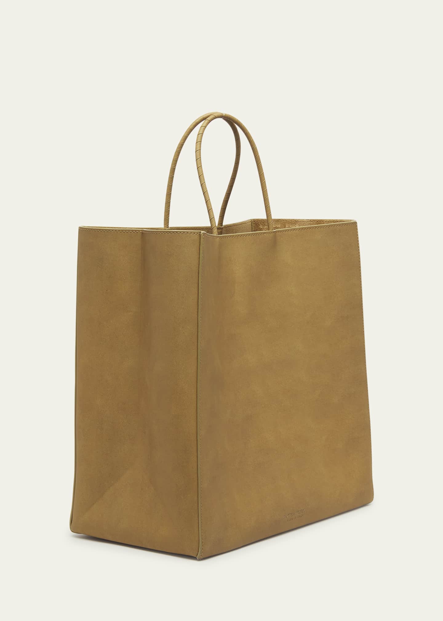 Bottega Veneta Medium Raw Paper Leather Top-Handle Bag - Bergdorf Goodman