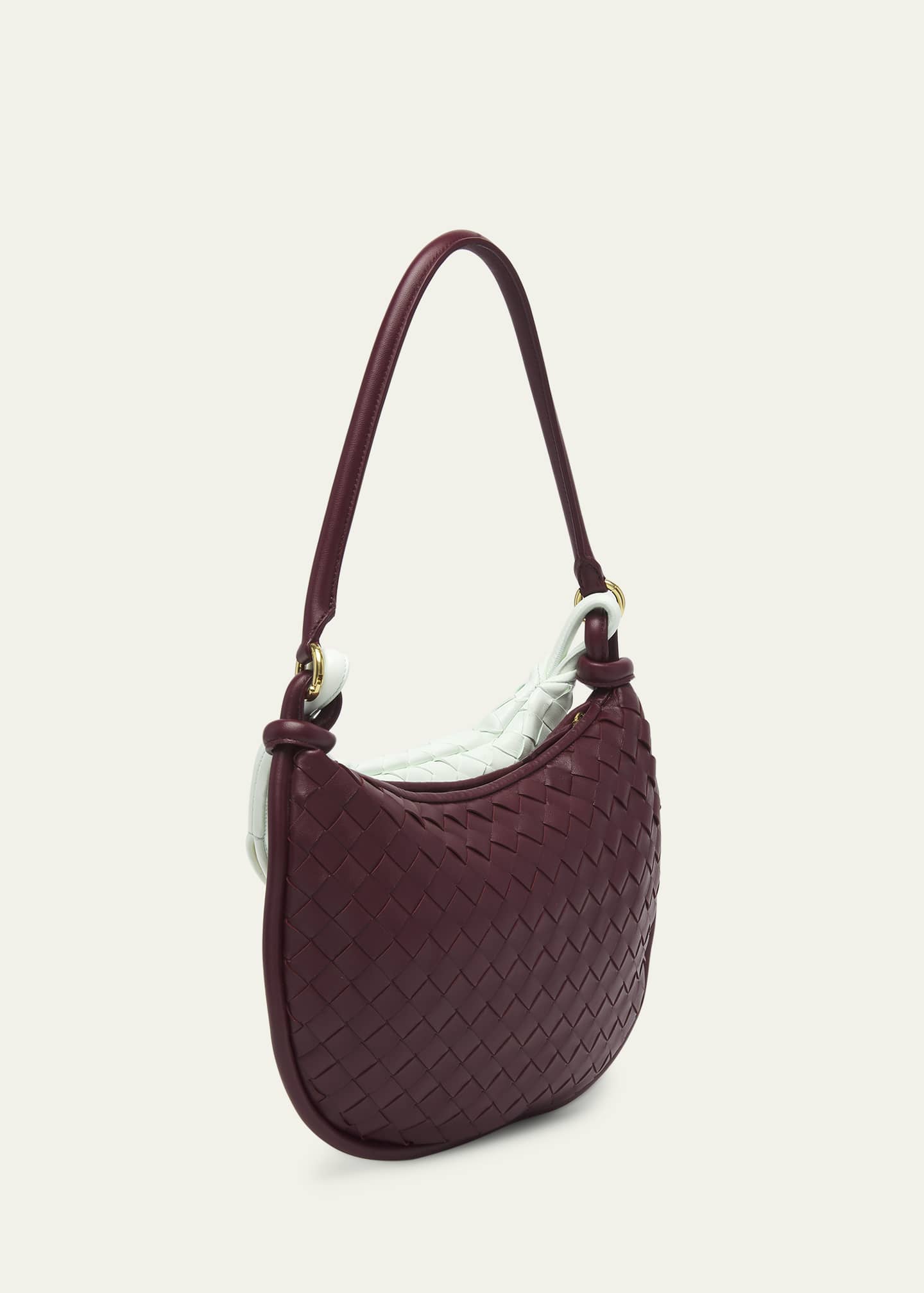 Intrecciato leather shoulder hot sale bag