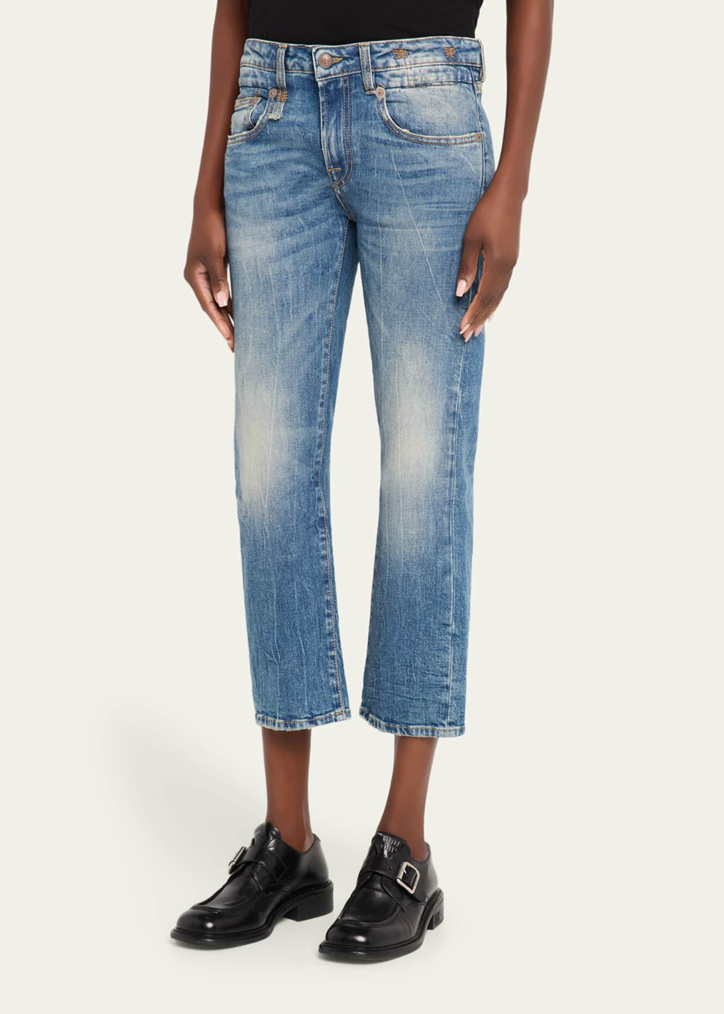 R13 Boy Straight Cropped Jeans - Bergdorf Goodman