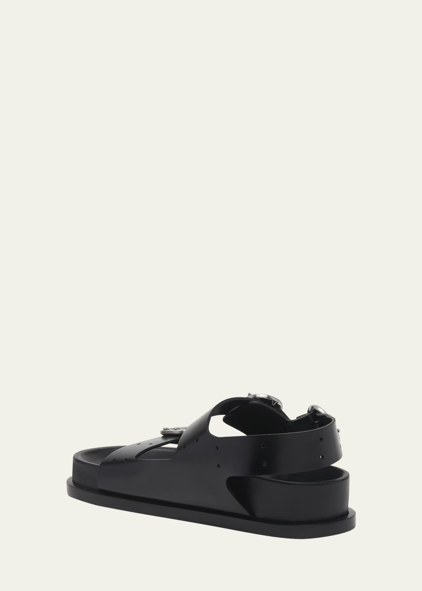 Jil Sander double-buckle leather sandals - Black