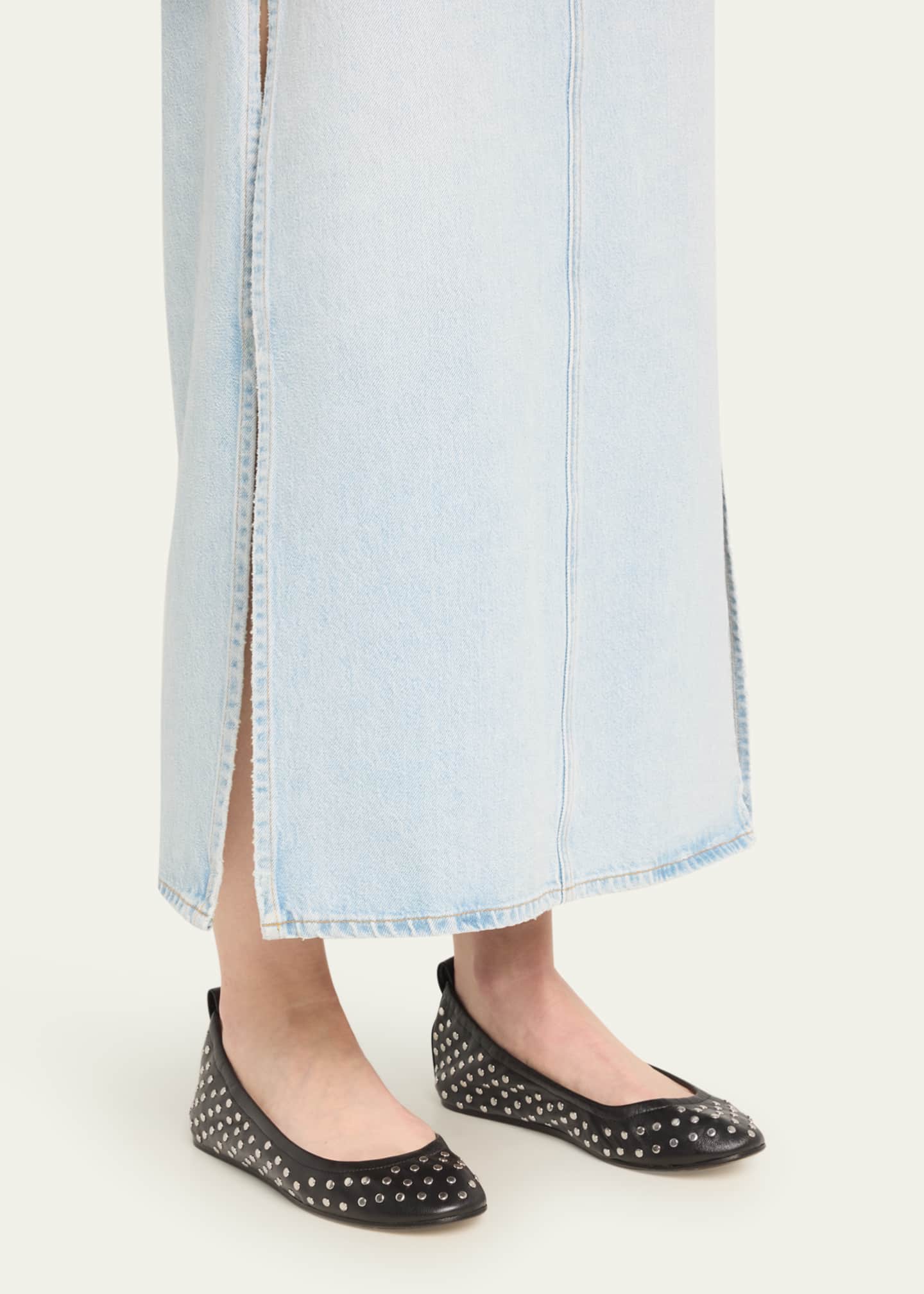 Isabel Marant Belna Studded Leather Ballerina Flats Bergdorf Goodman