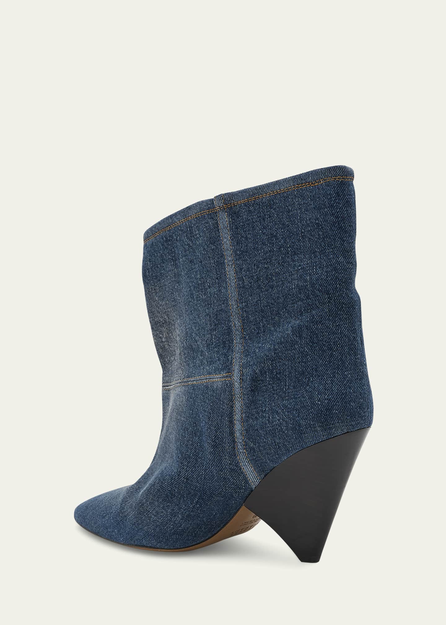 Isabel Marant Miyako Denim Ankle Booties Image 2 of 3