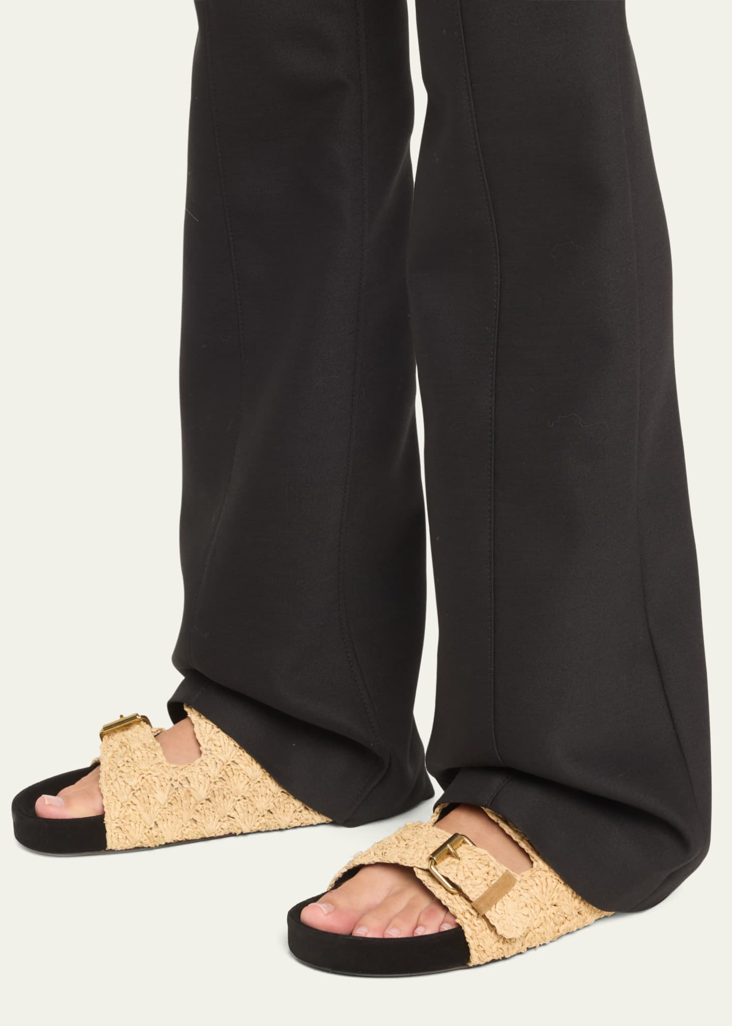 Isabel Marant Lennyo Rattan Dual-Buckle Slide Sandals Image 2 of 5