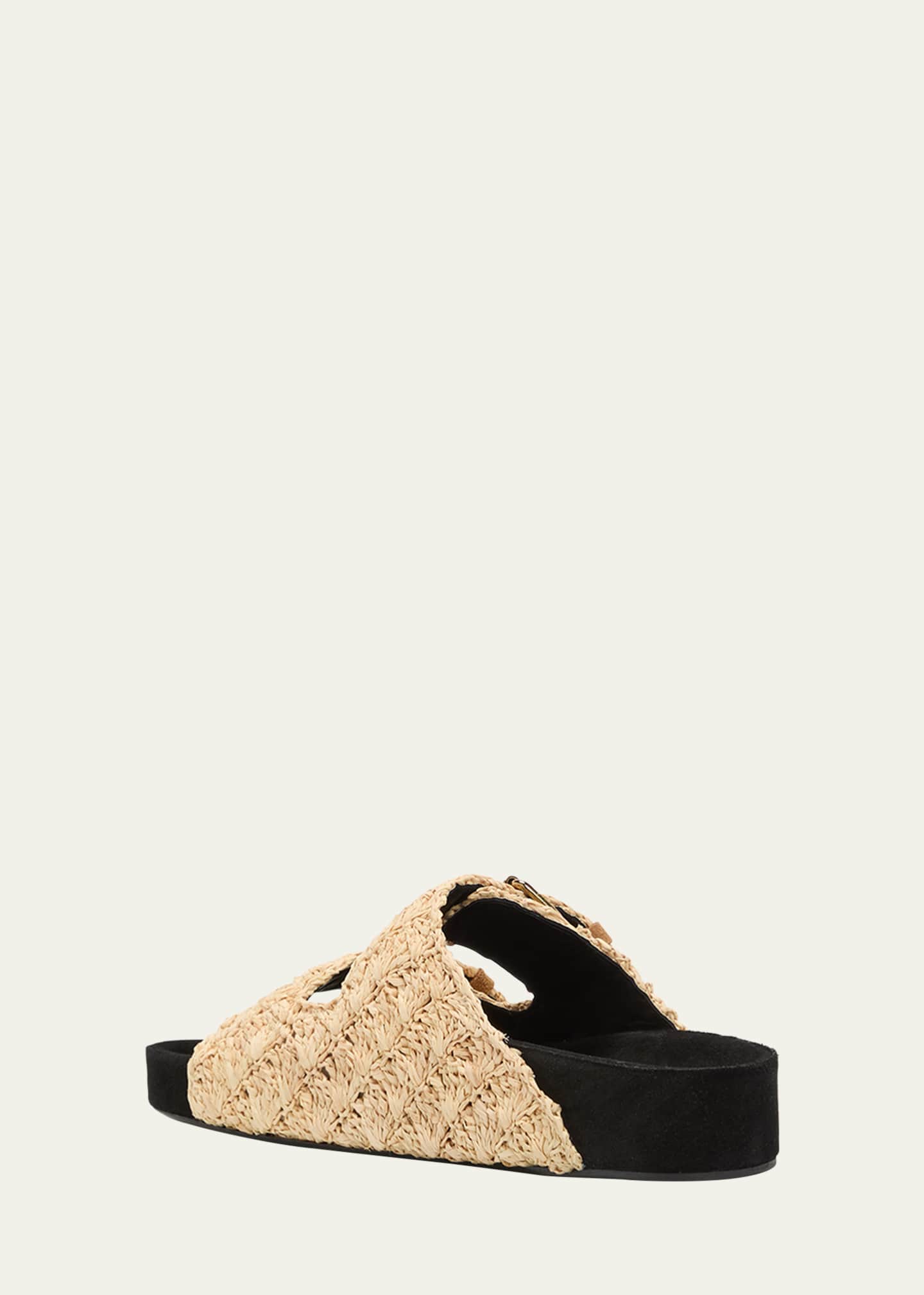Isabel Marant Lennyo Rattan Dual-Buckle Slide Sandals Image 4 of 5
