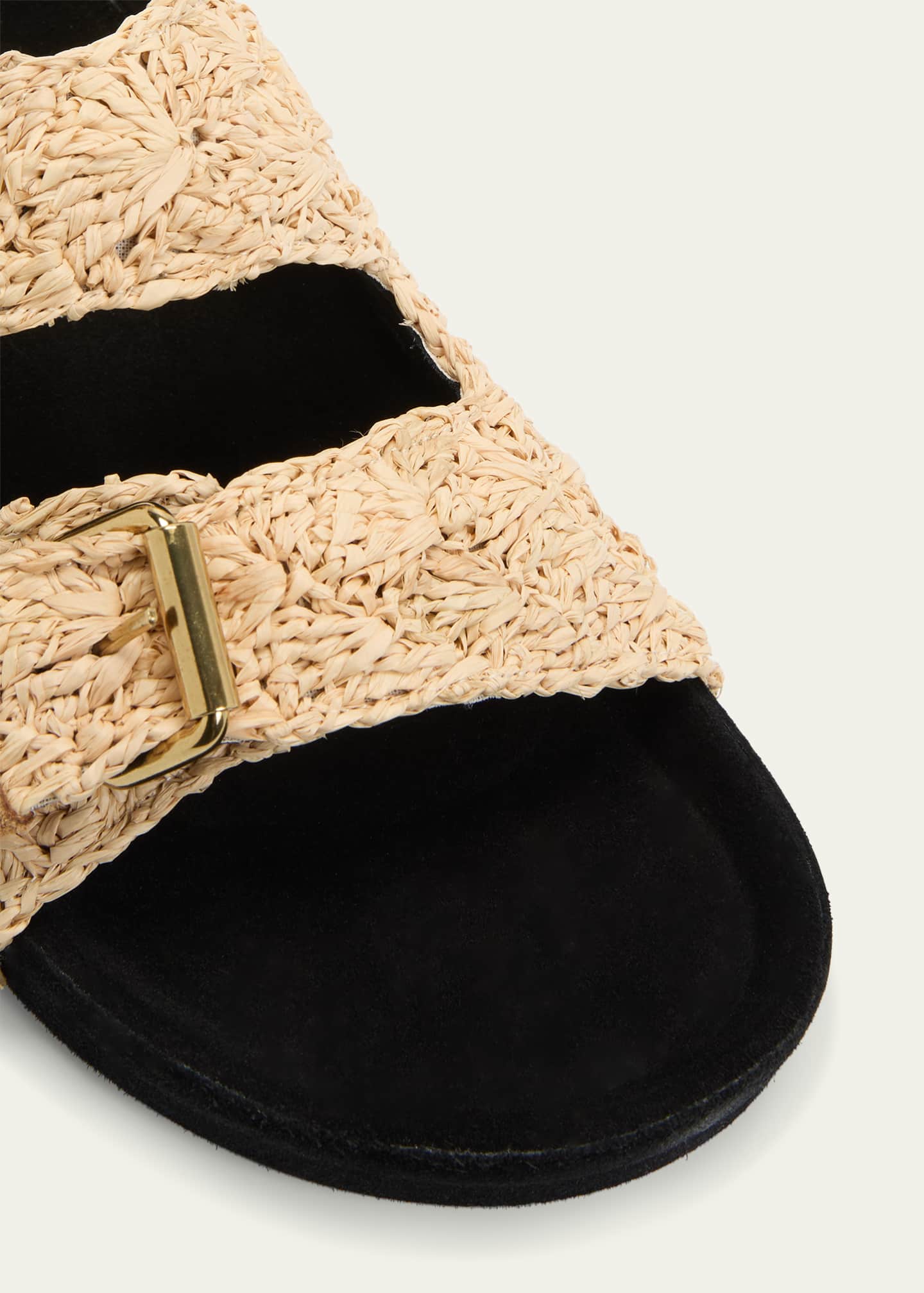 Isabel Marant Lennyo Rattan Dual-Buckle Slide Sandals Image 5 of 5
