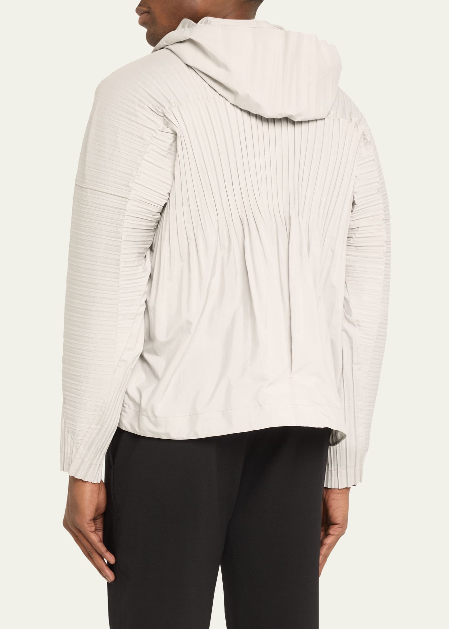 Homme Plisse Issey Miyake Men's Hooded Pleated Blouson Jacket