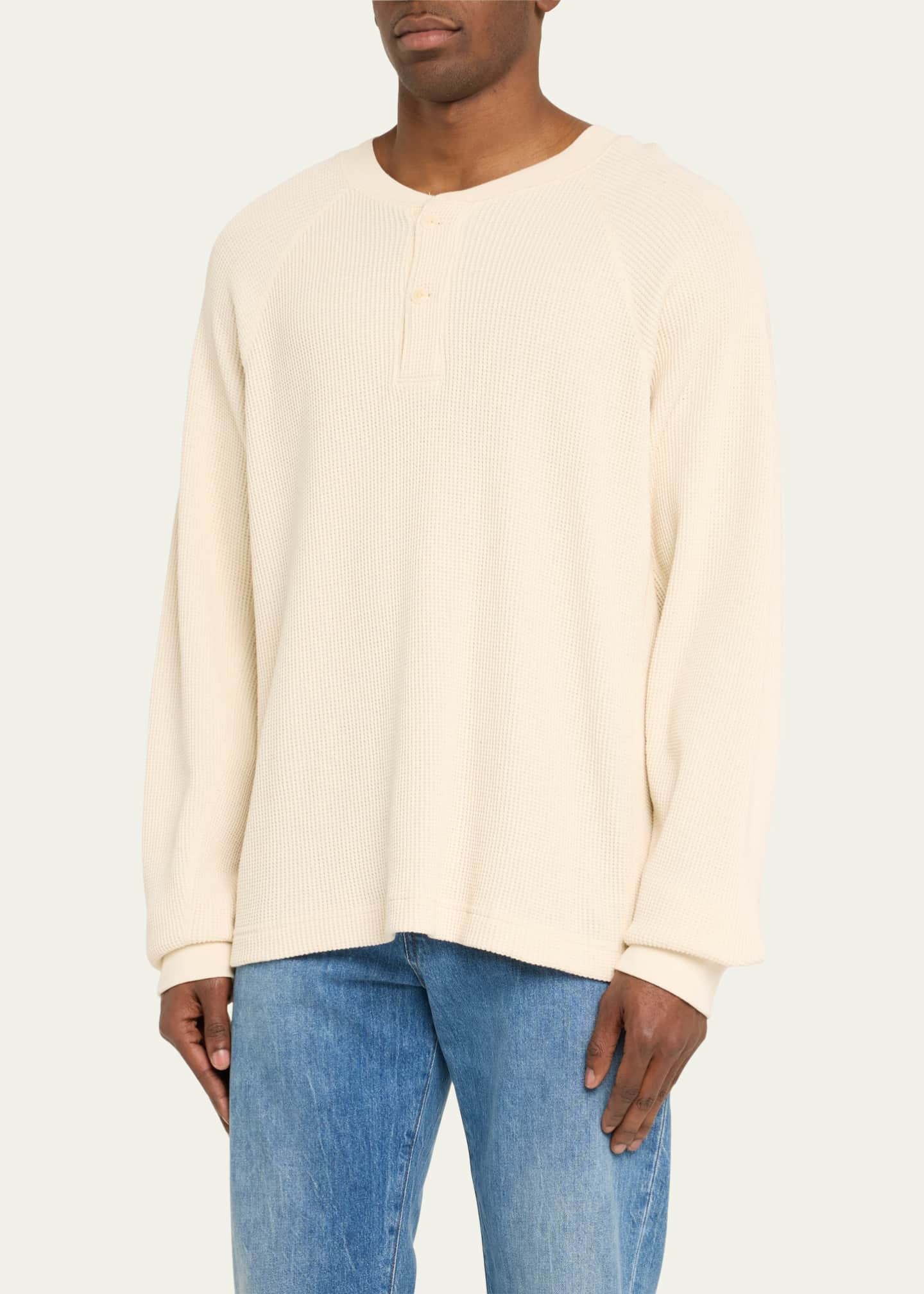 John Elliott Men's Raglan Thermal Henley Shirt - Bergdorf Goodman