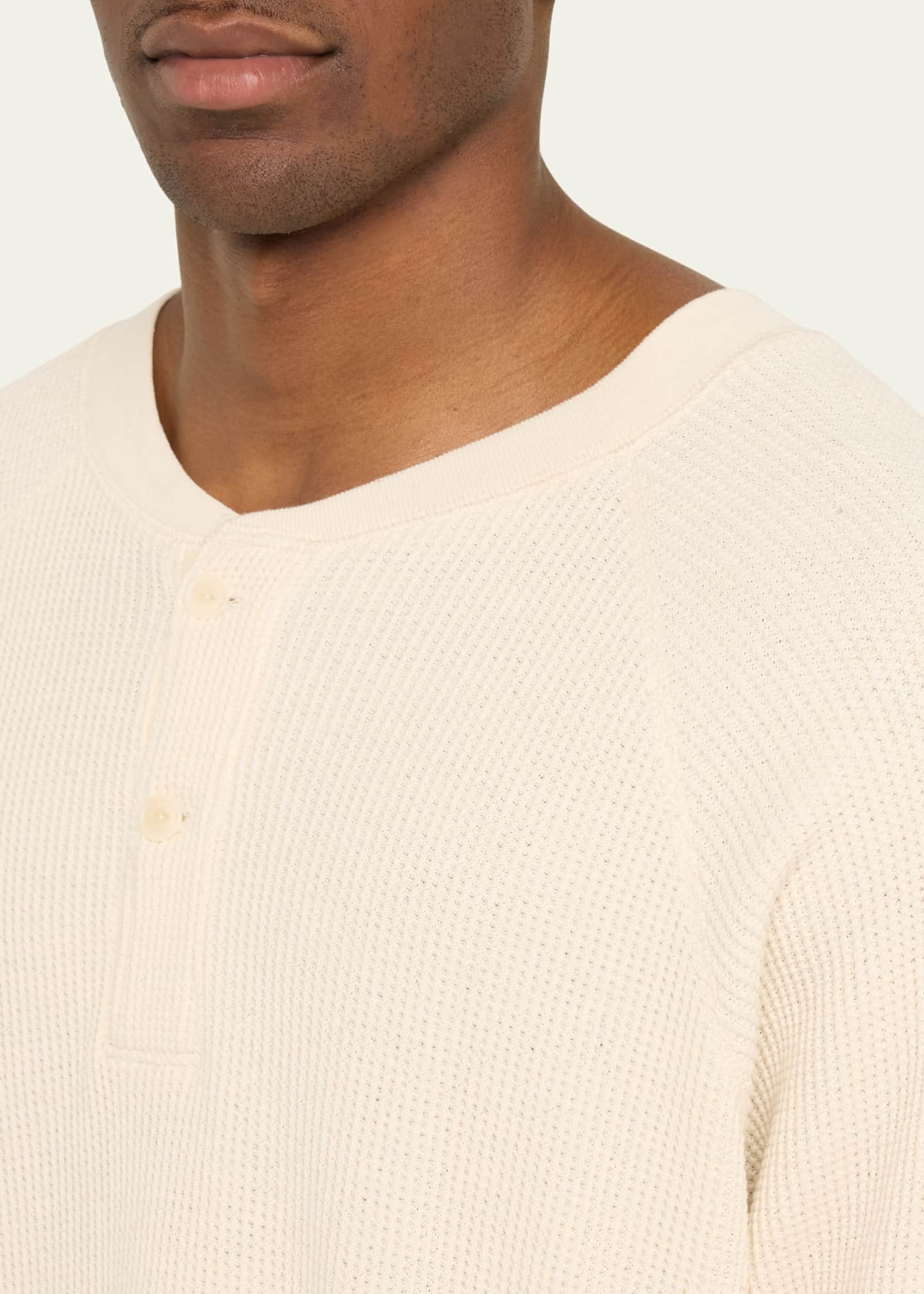 John Elliott Men's Raglan Thermal Henley Shirt - Bergdorf Goodman