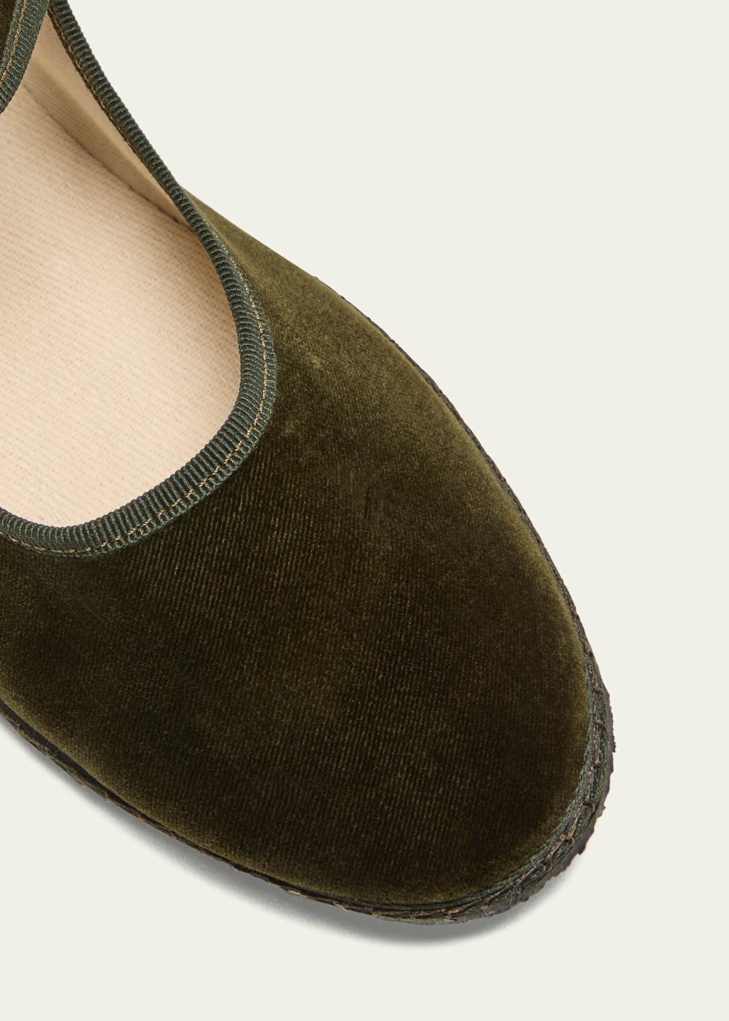 Velvet Mary Jane Ballerina Flats