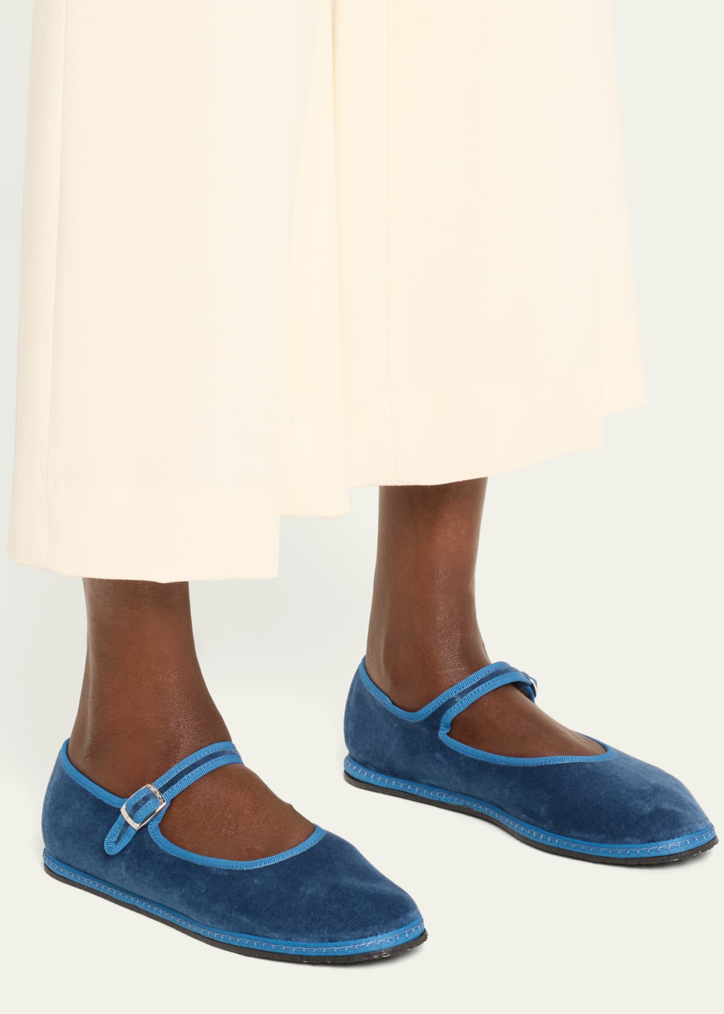 Vibi Venezia Velvet Mary Jane Ballerina Flats Image 2 of 5