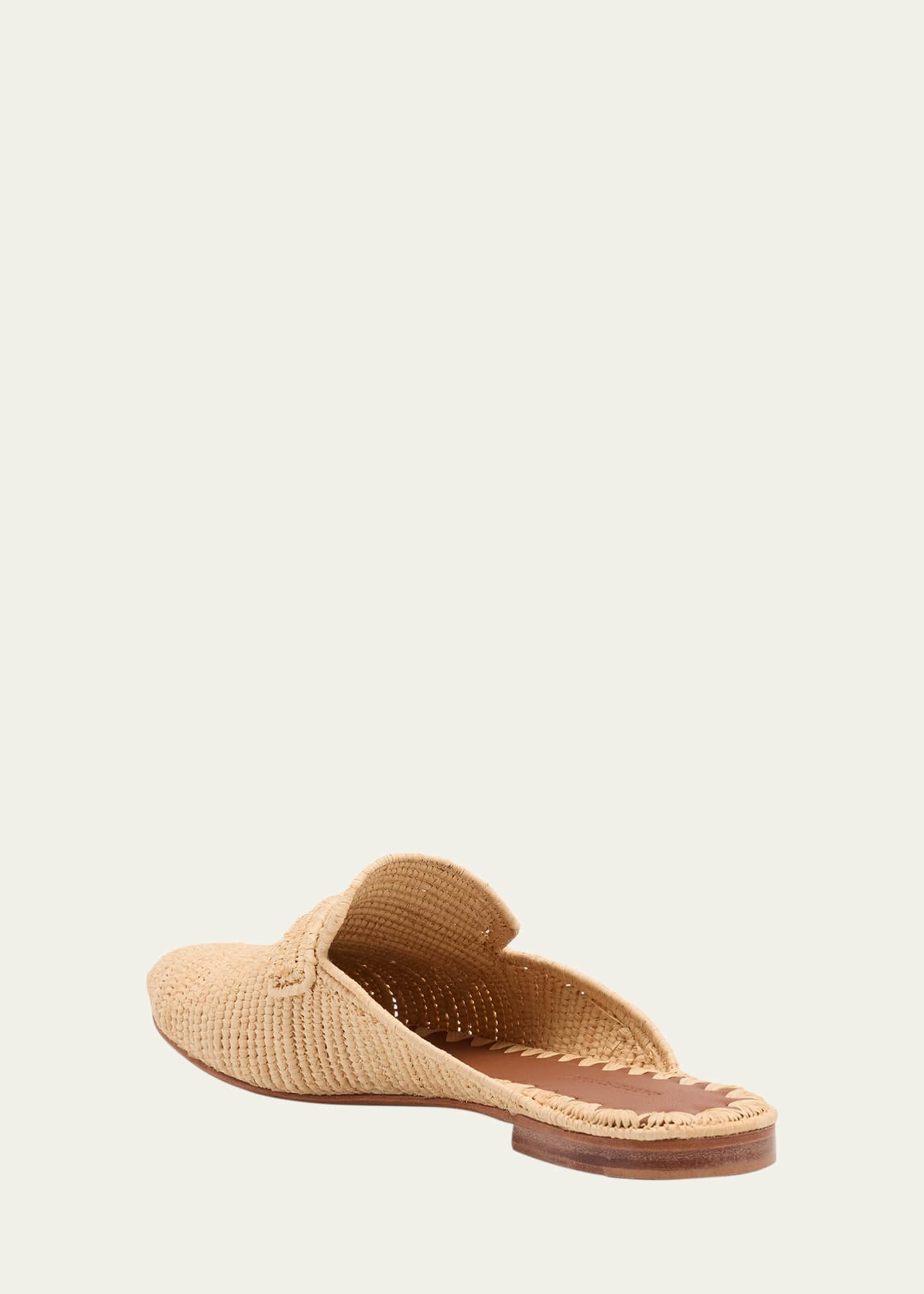 Carrie Forbes Tapa Woven Raffia Loafer Mules Image 4 of 6
