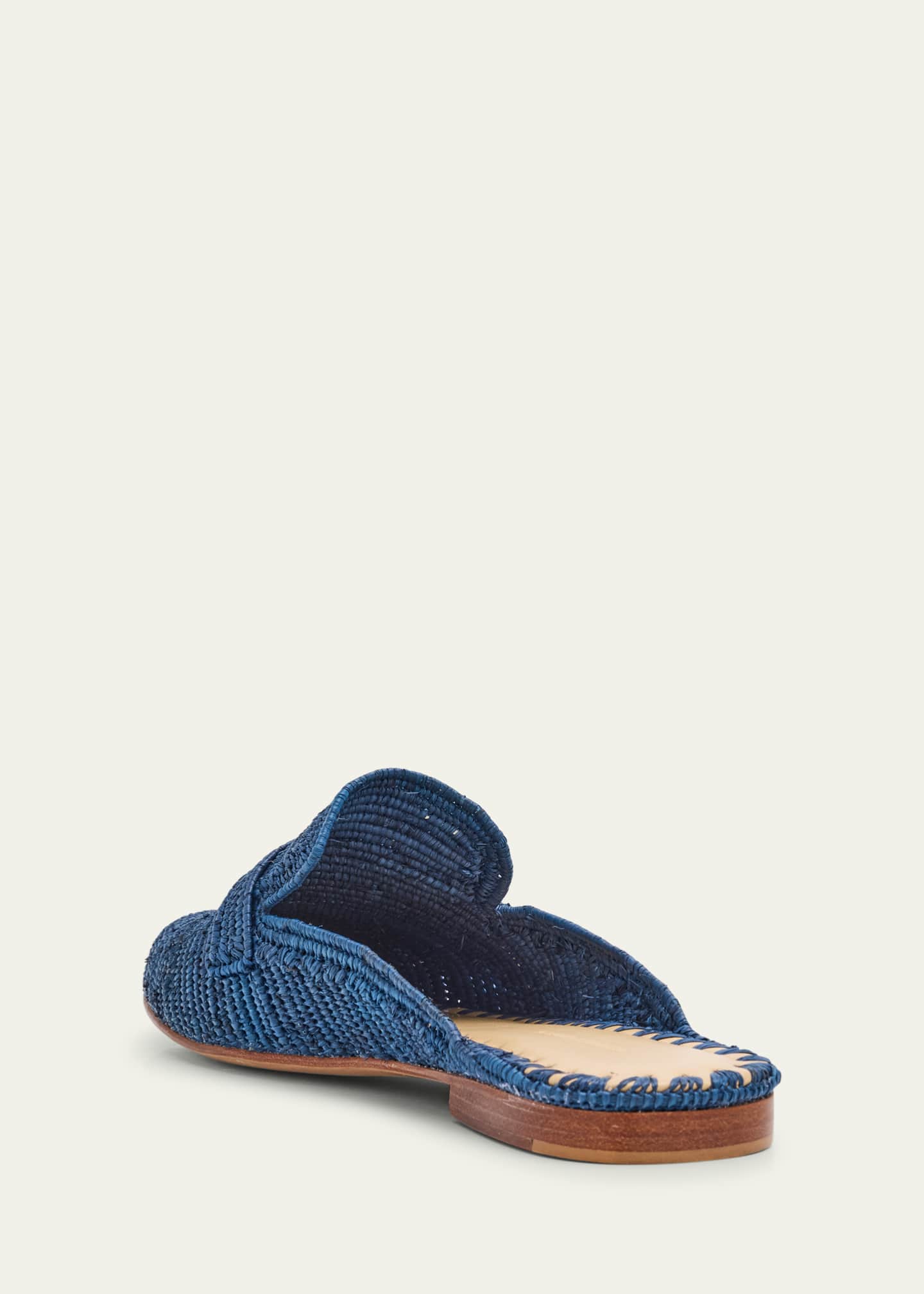 Carrie Forbes Tapa Woven Raffia Loafer Mules Image 4 of 6